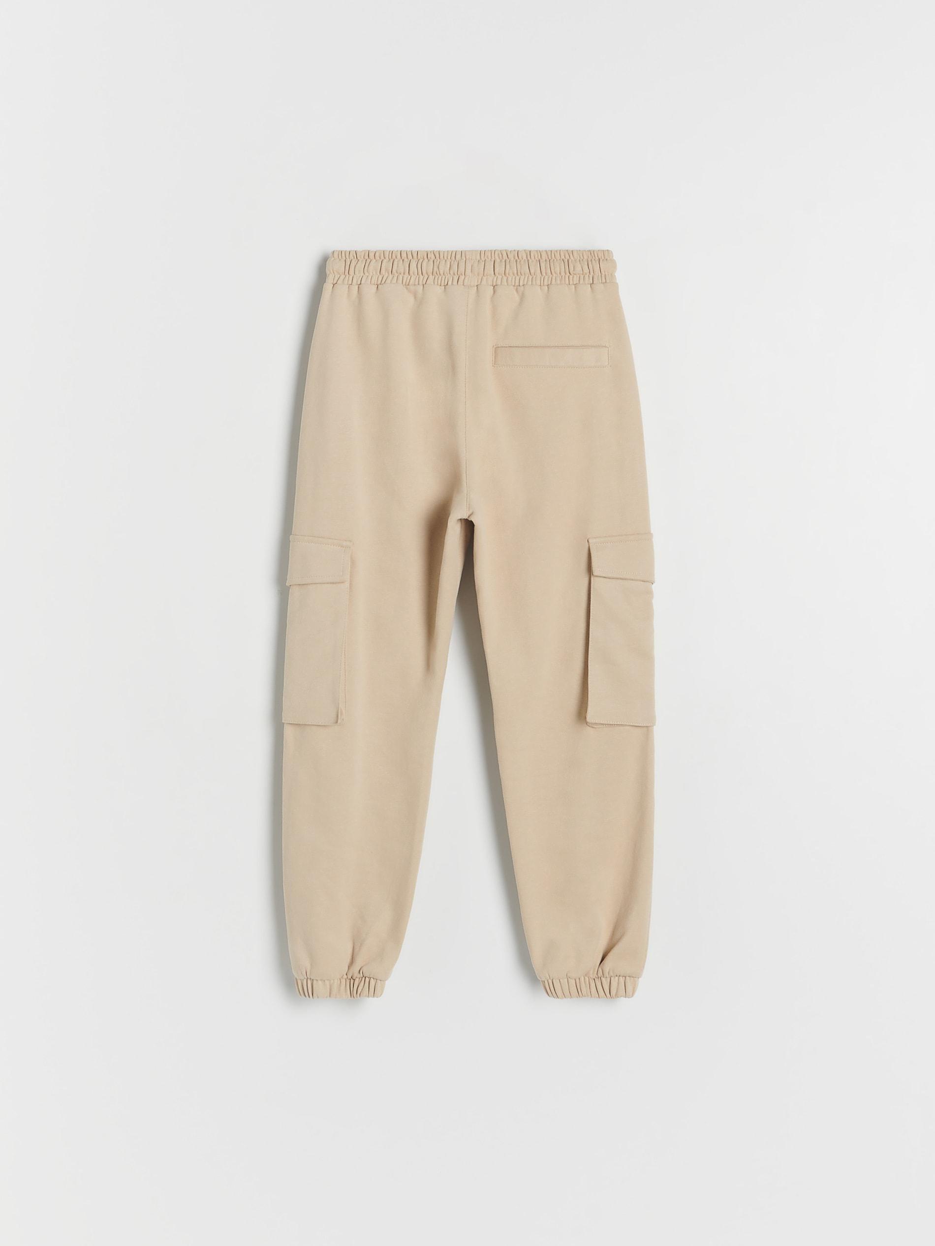 Beige Jersey Cargo Trousers, Kids Boys, , large image number 2