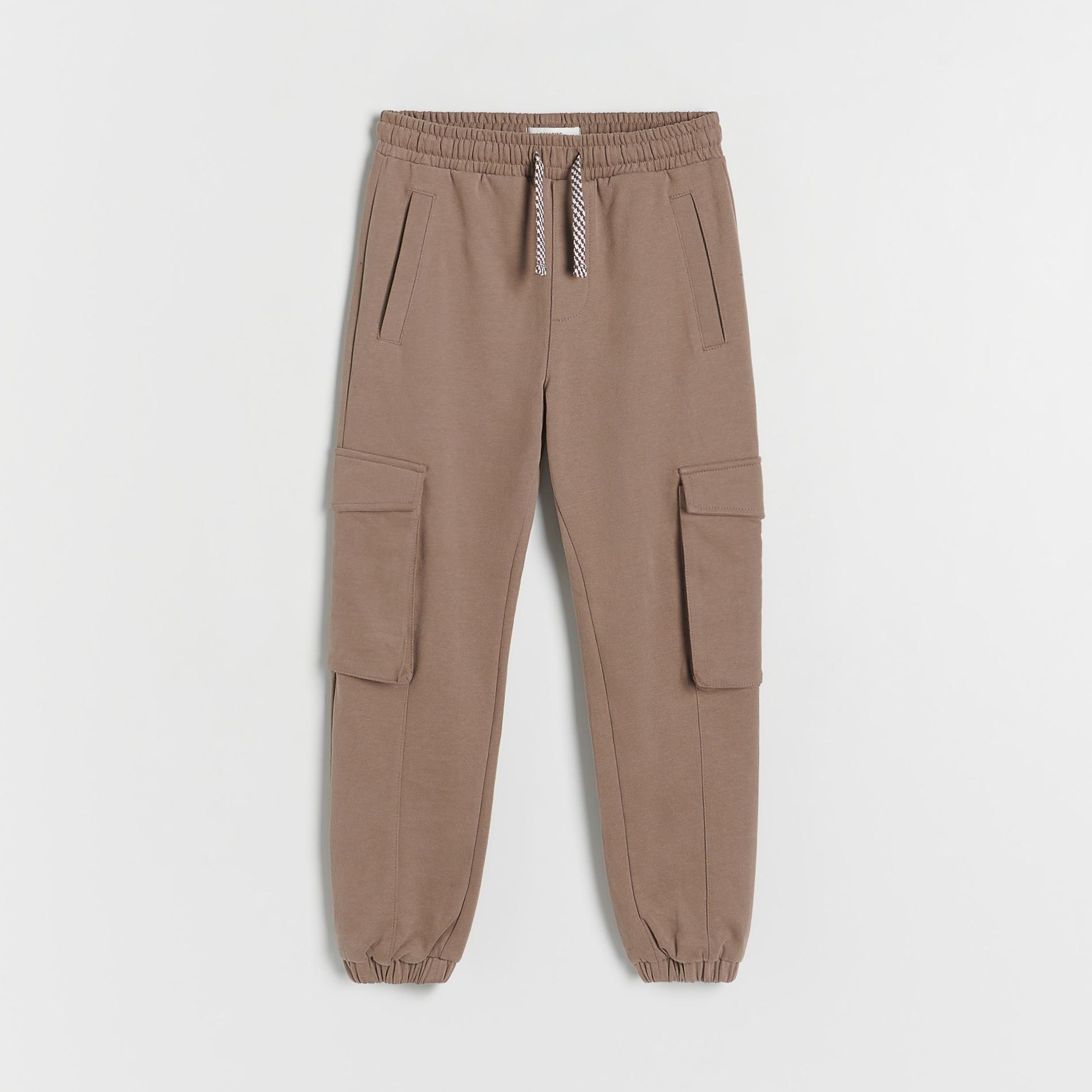 Brown Jersey Cargo Trousers, Kids Boys, , large image number 1