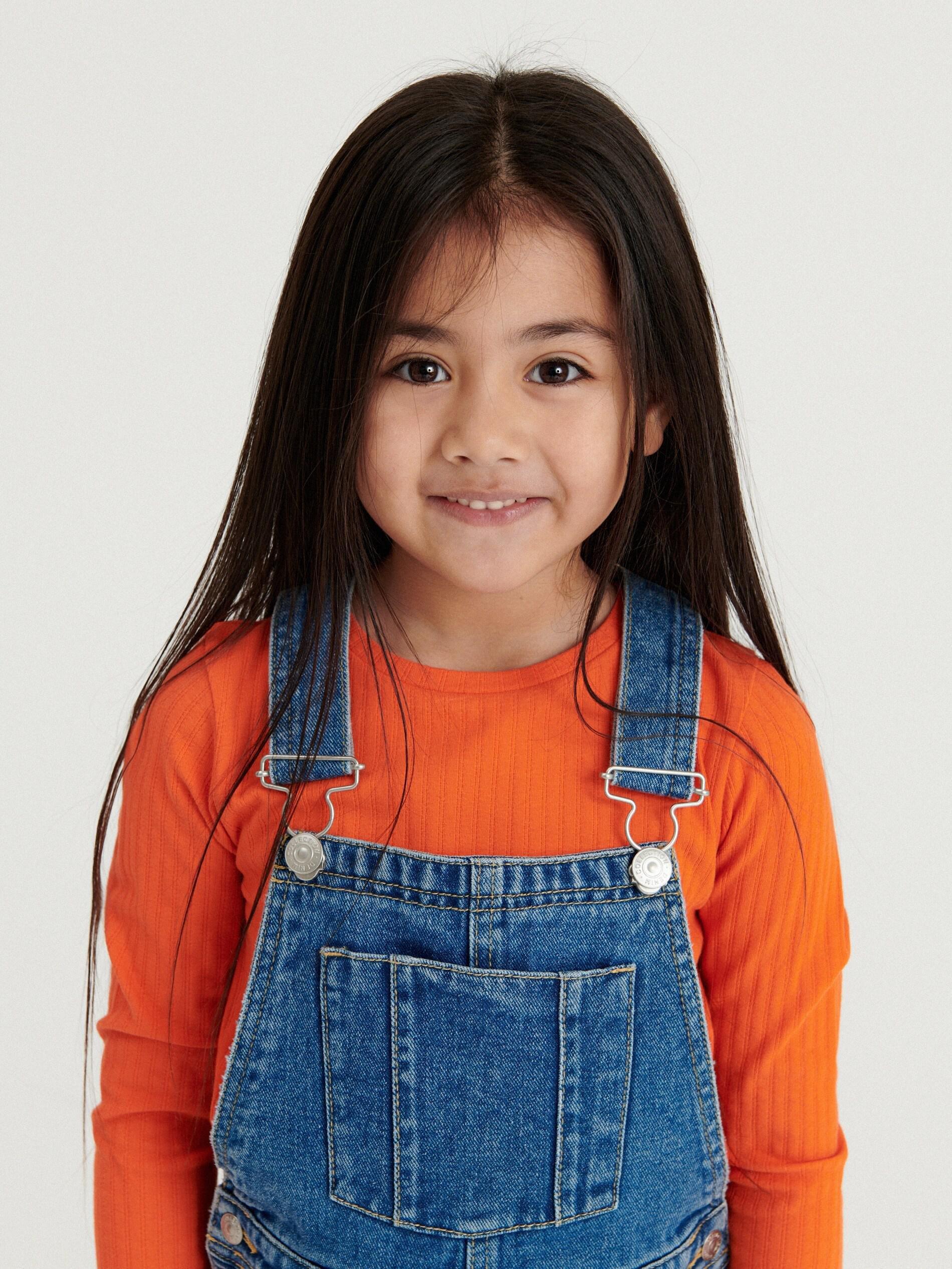 Orange Striped T-Shirt, Girls, , large image number 0