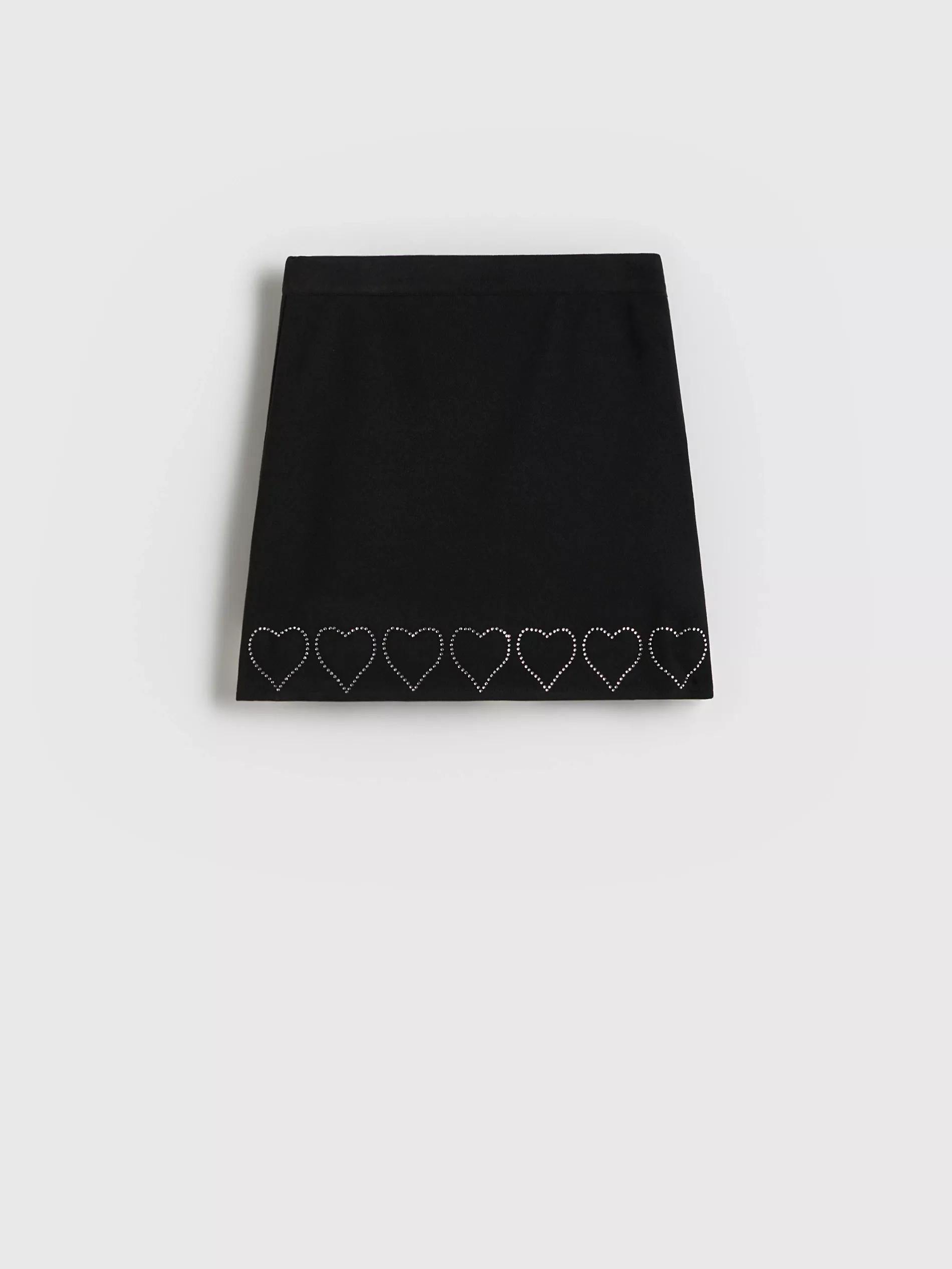 Black Skirt With Applique, Black, large image number 1