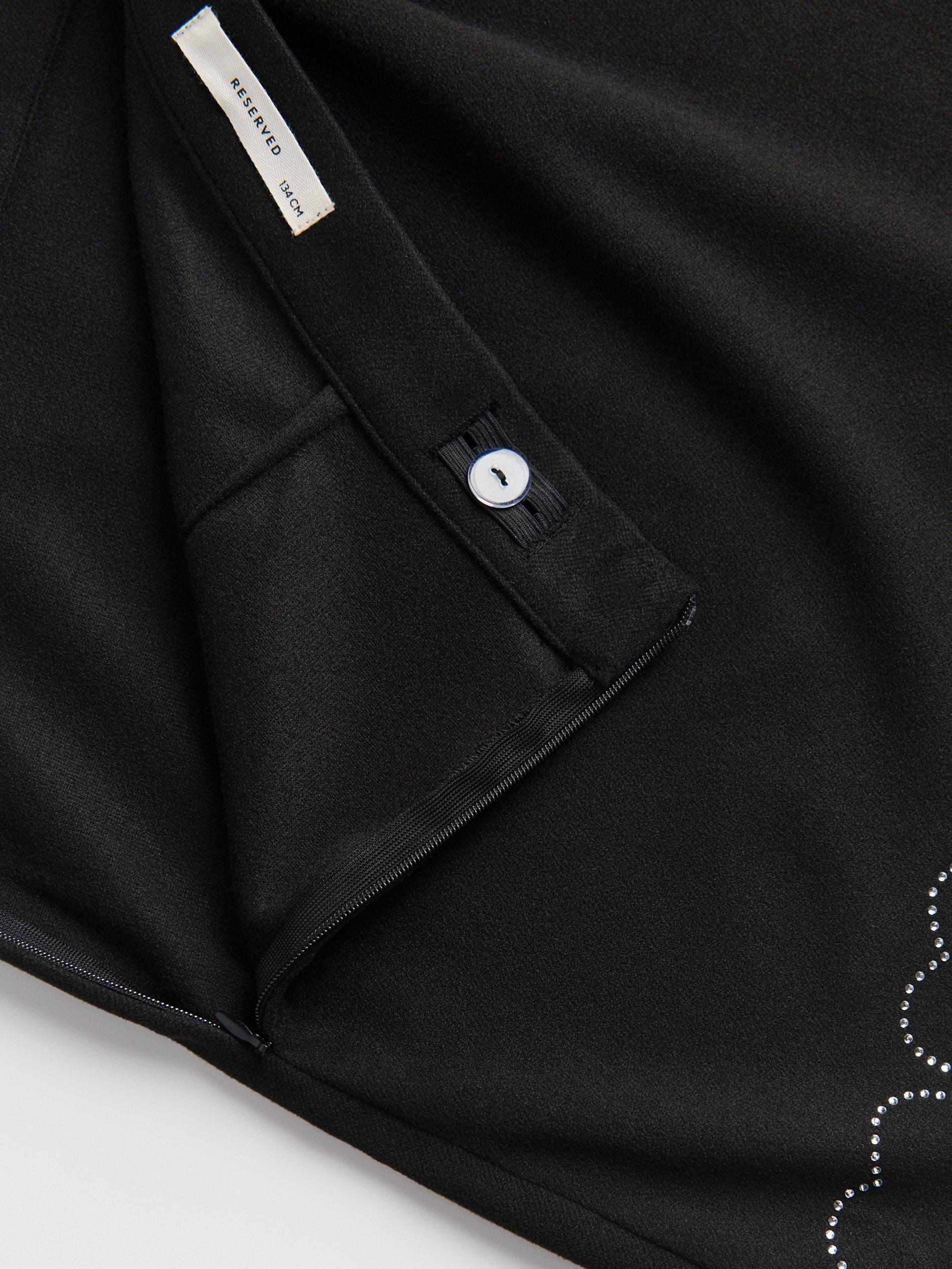 Black Skirt With Applique, Black, large image number 2