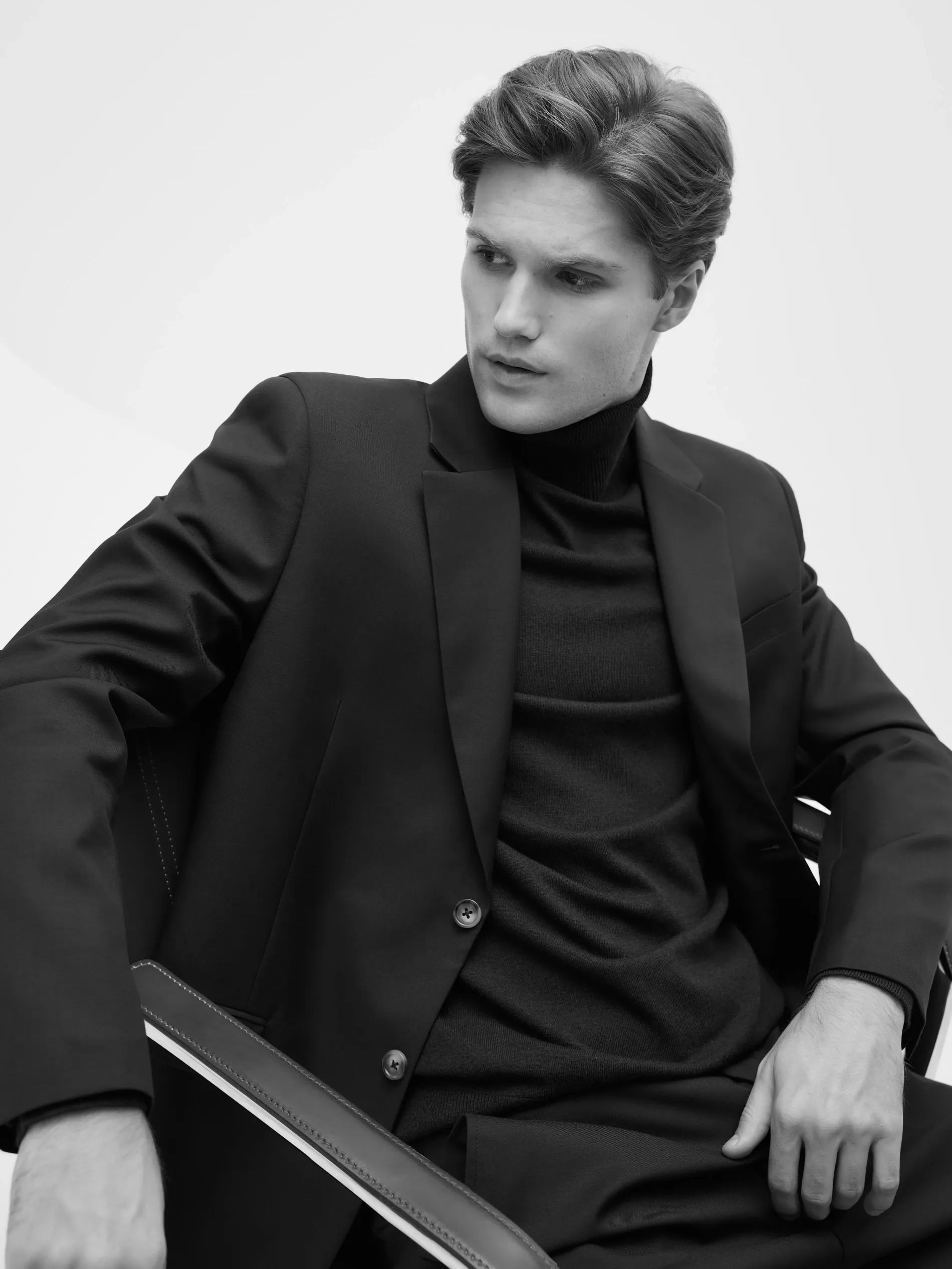 Burgundy Viscose Rich Turtleneck, Burgundy, large image number 2