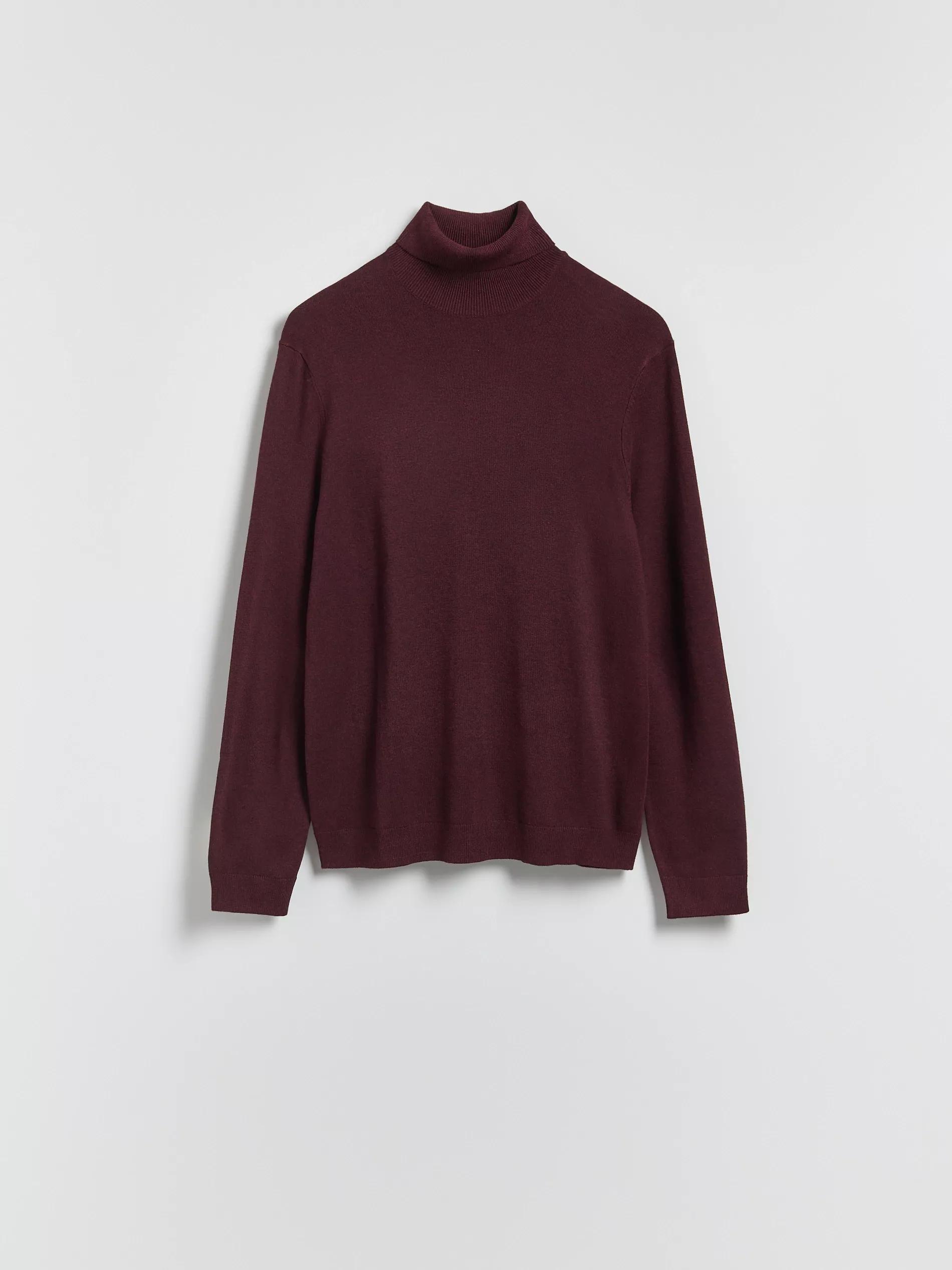 Burgundy Viscose Rich Turtleneck, Burgundy, large image number 4