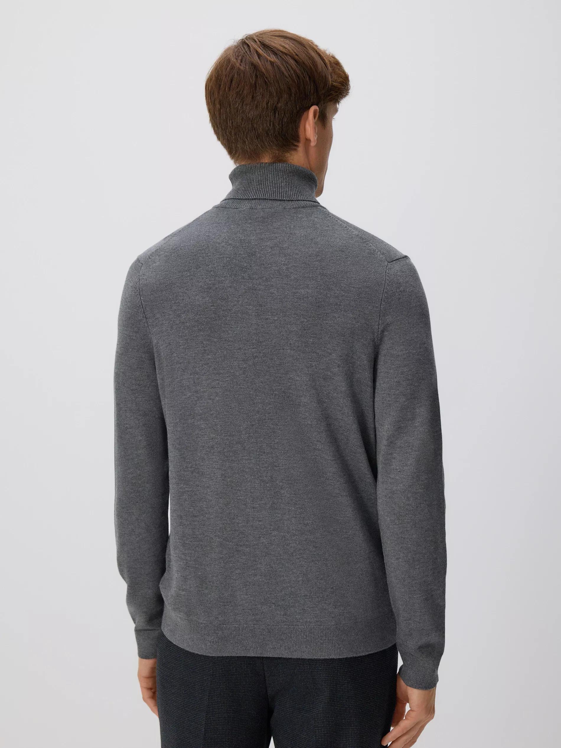 Grey Viscose Rich Turtleneck, Grey, medium