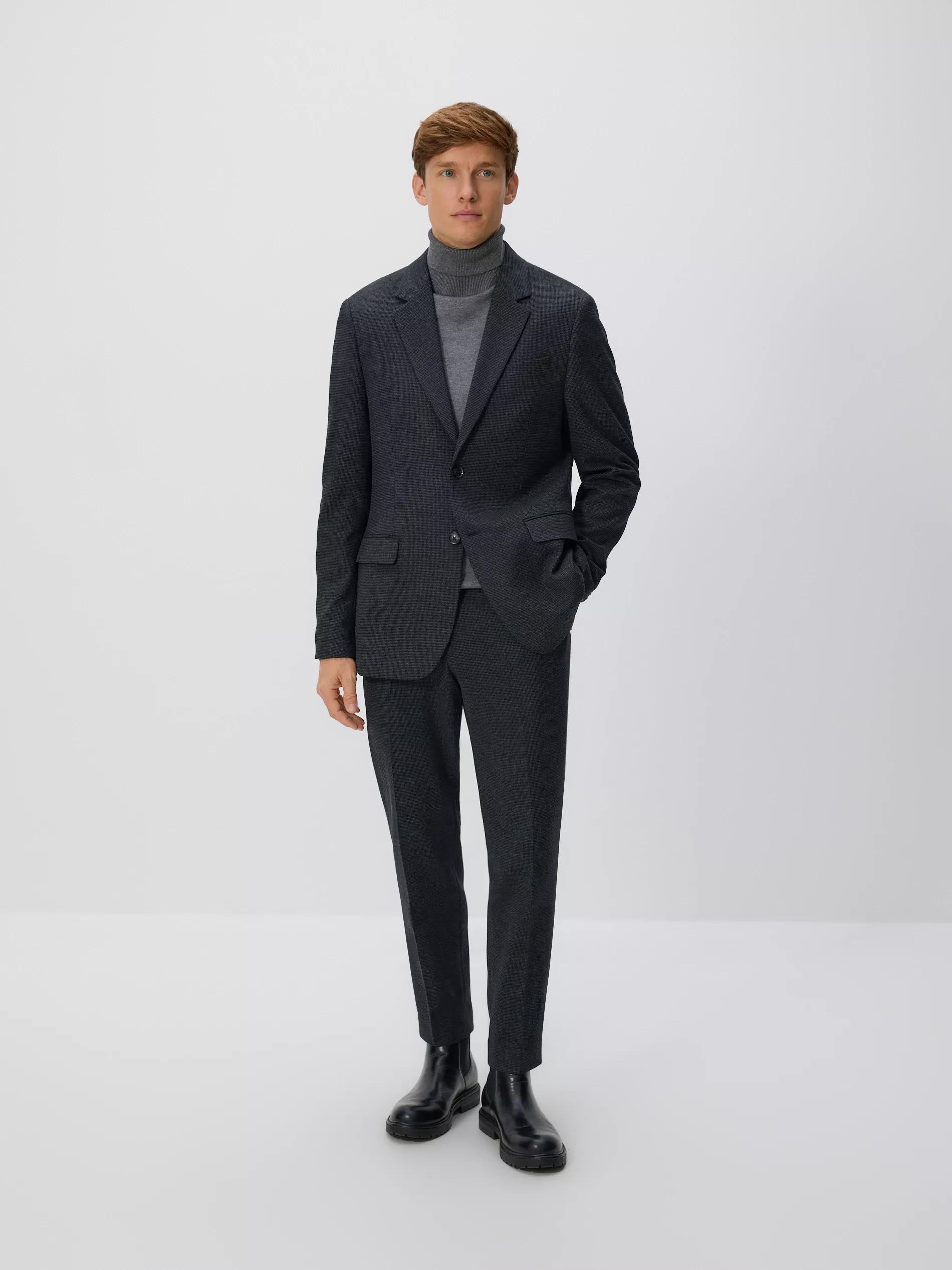 Grey Viscose Rich Turtleneck, Grey, large image number 3