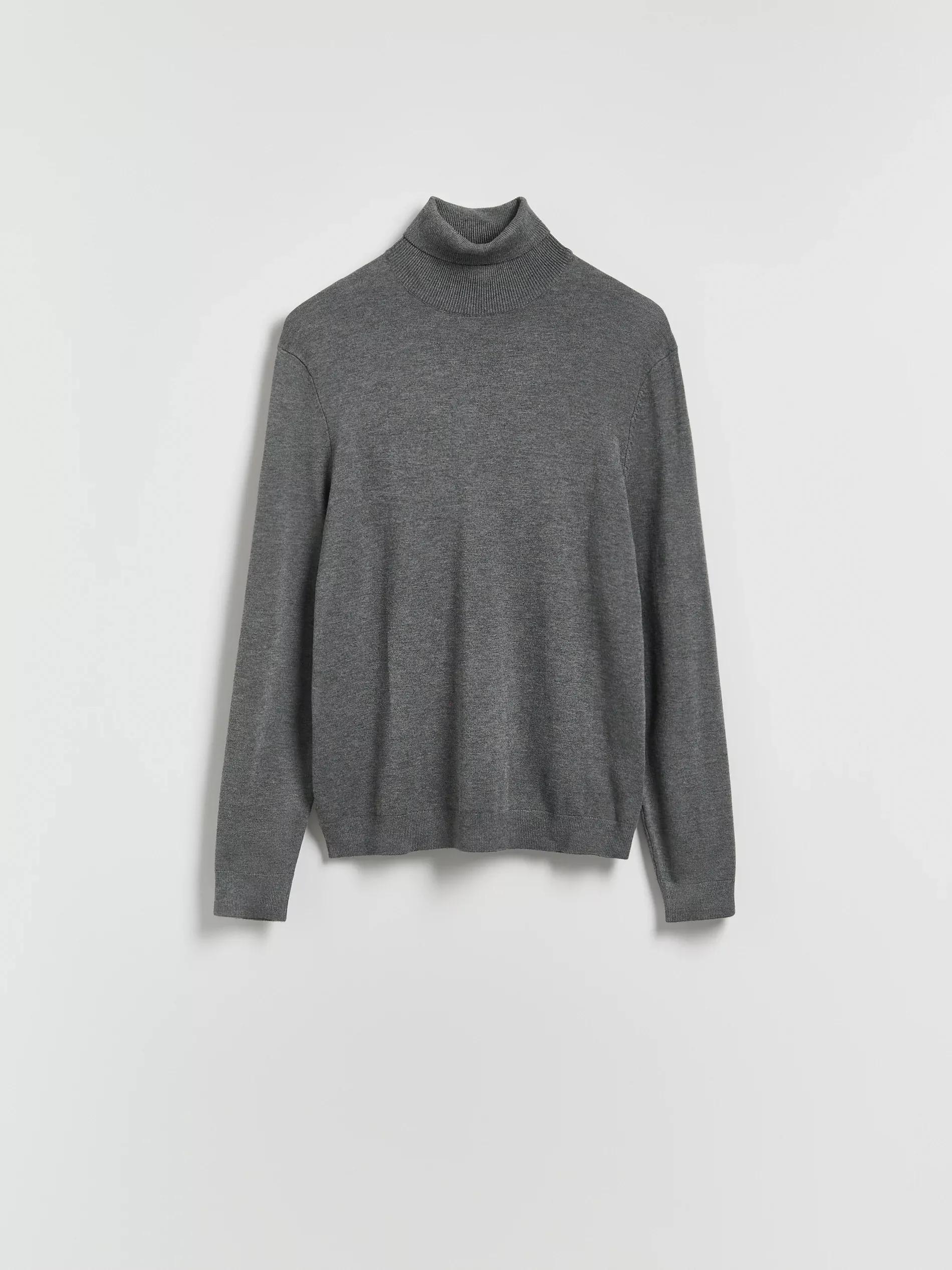 Grey Viscose Rich Turtleneck, Grey, large image number 4