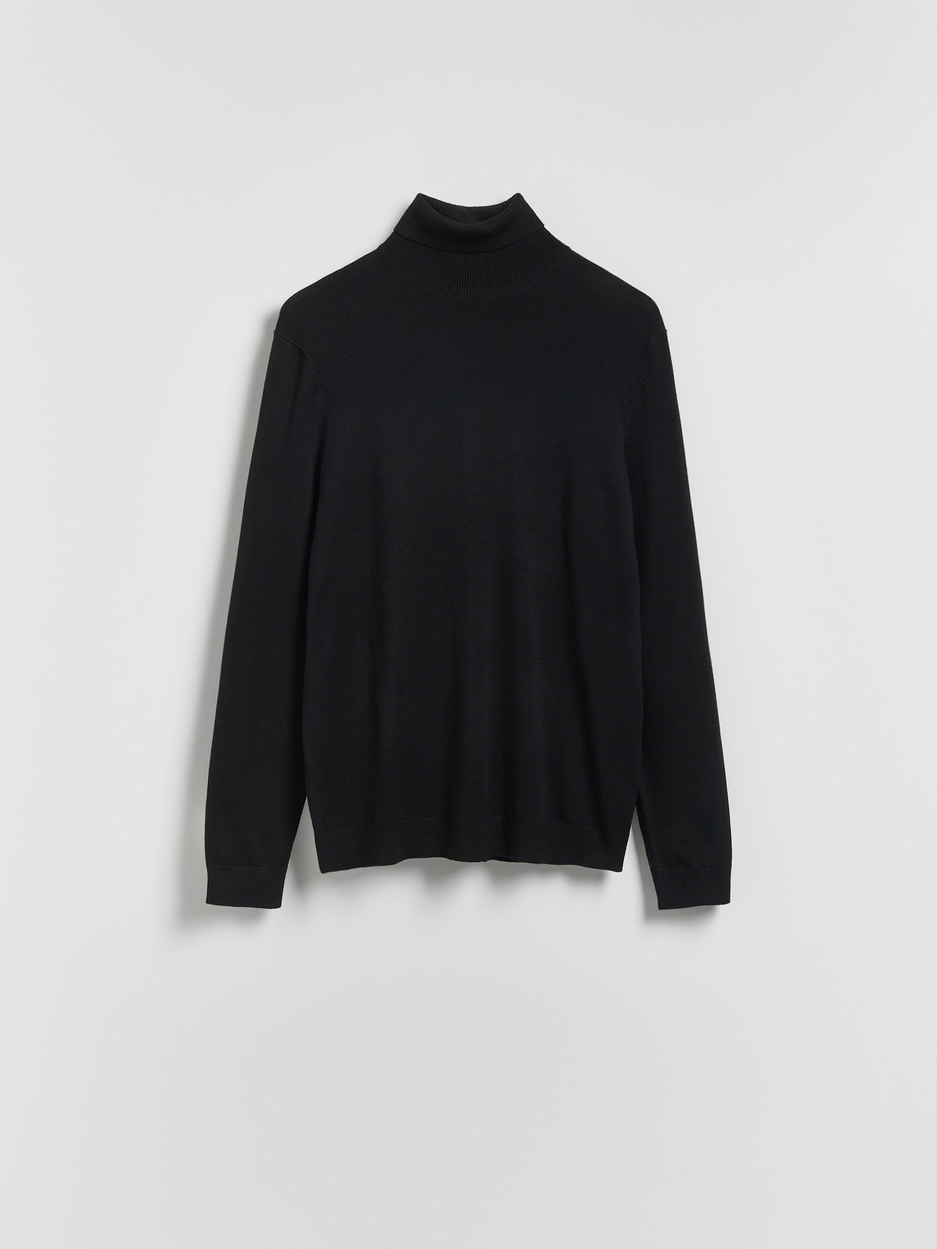 Black Viscose Rich Turtleneck, Black, large image number 5