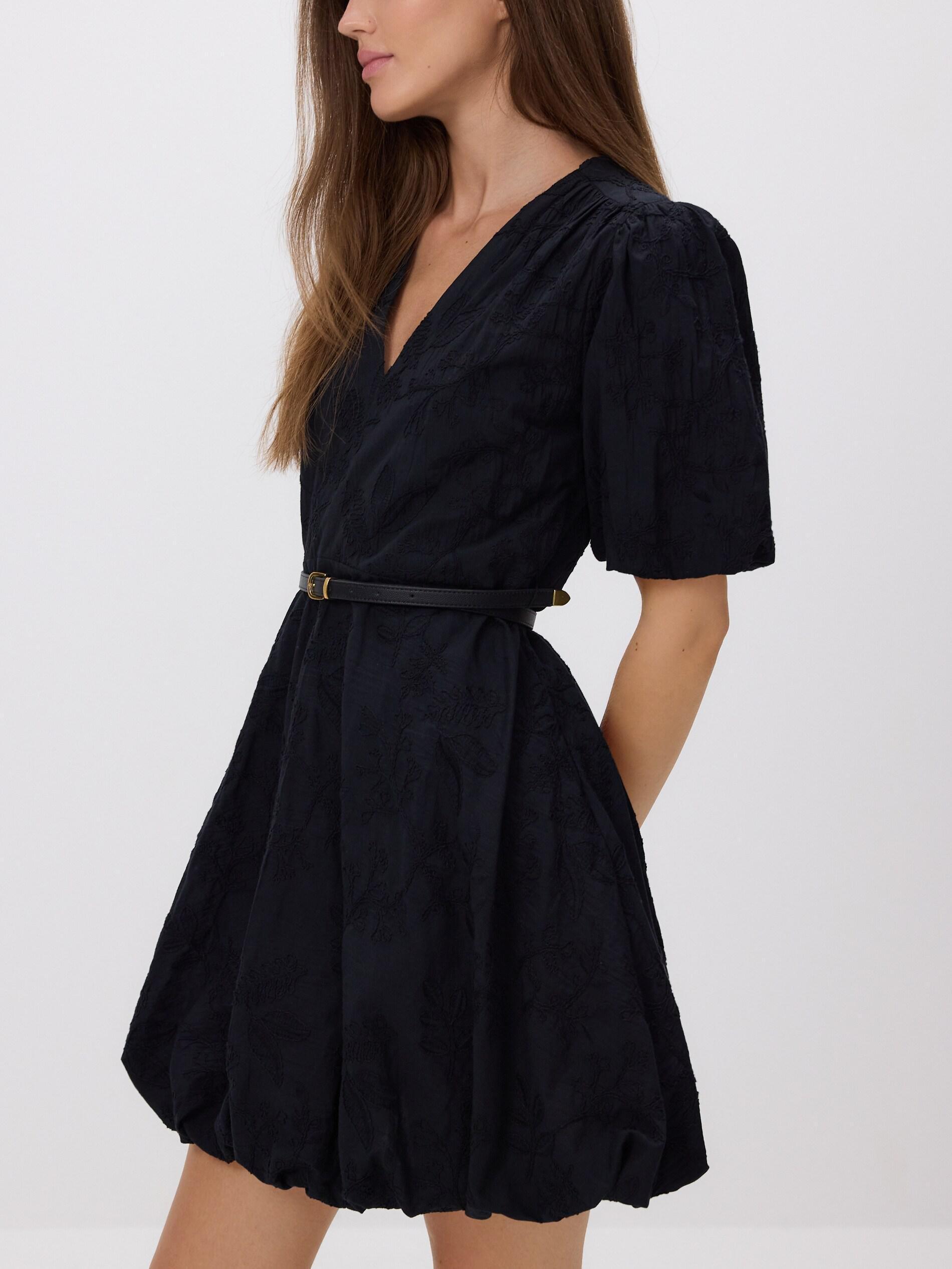 Black Dress With Belt, Black, medium