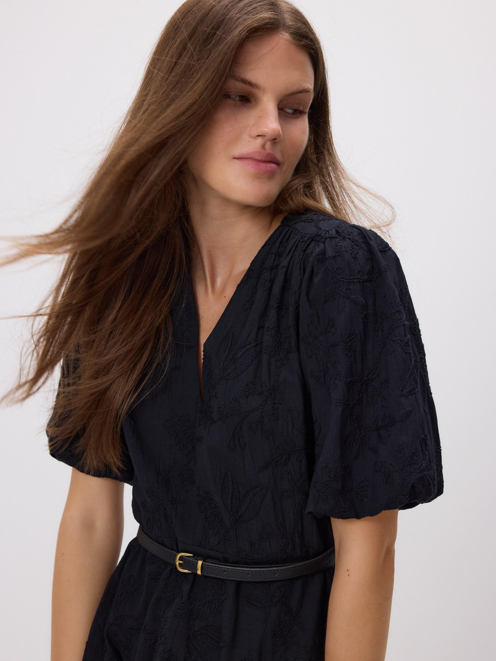 Black Dress With Belt, Black, large image number 3