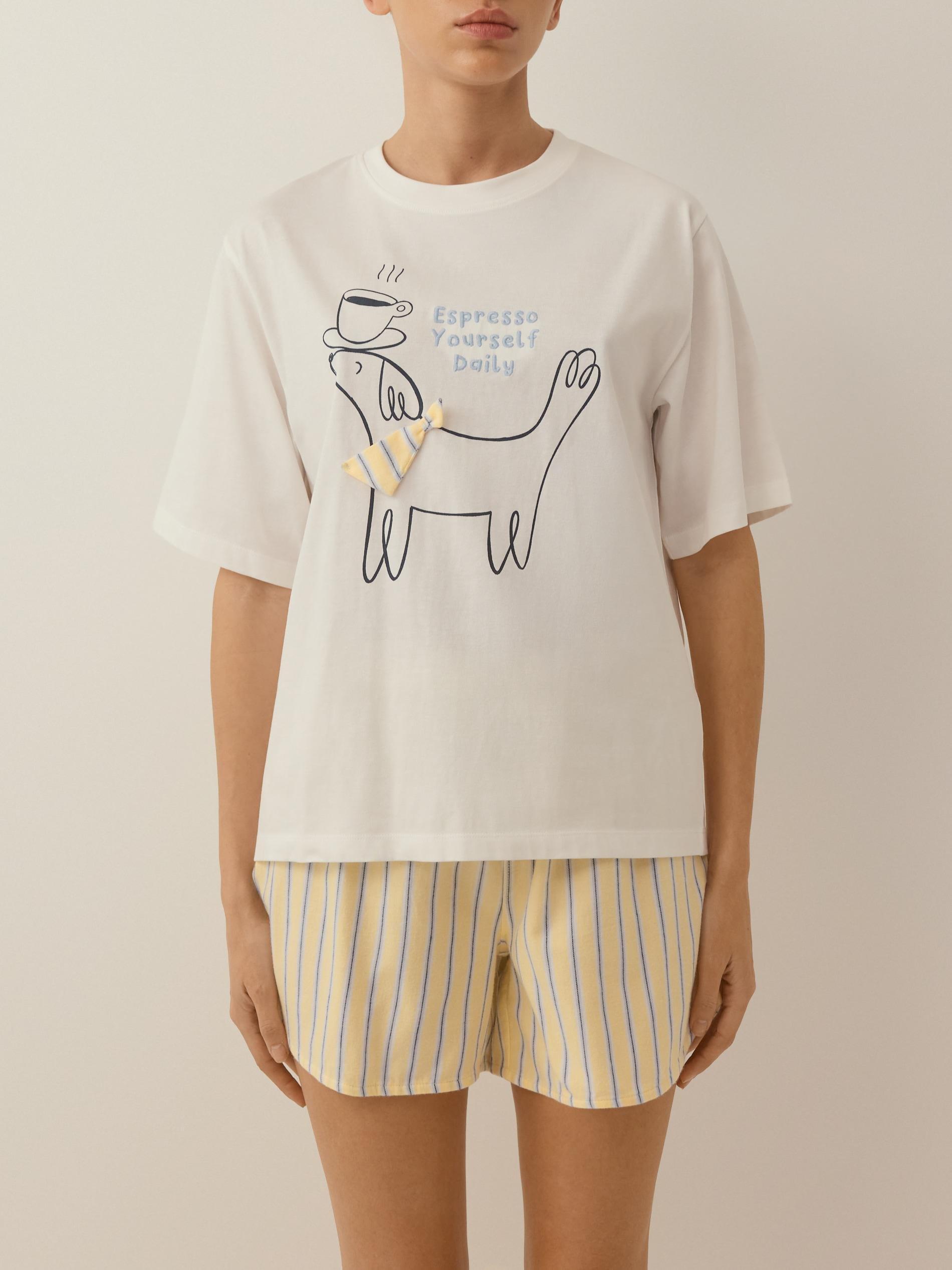 LADIES` PYJAM A LIGHT YELLOW, Yellow, medium