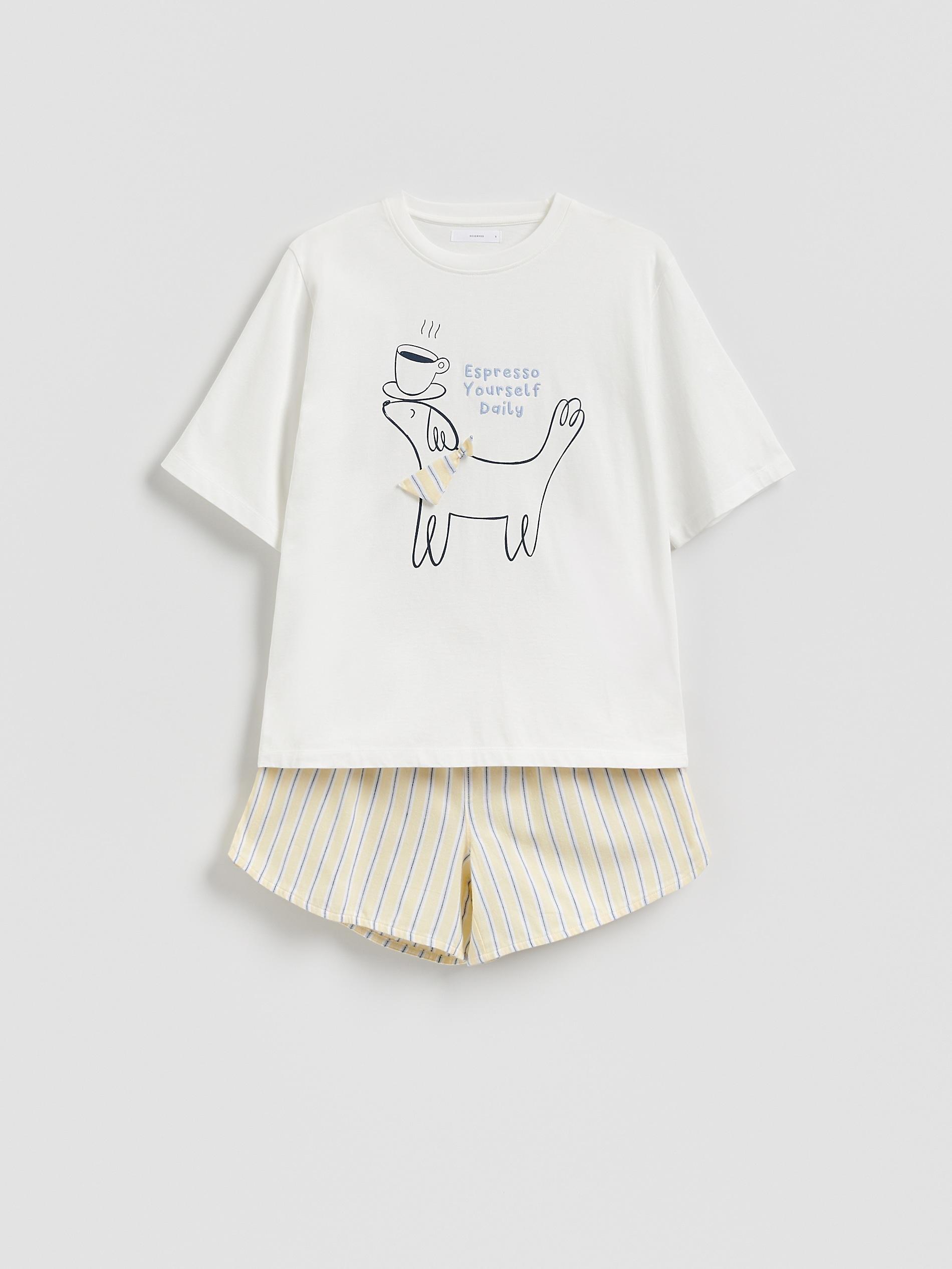 LADIES` PYJAM A LIGHT YELLOW, Yellow, large image number 4