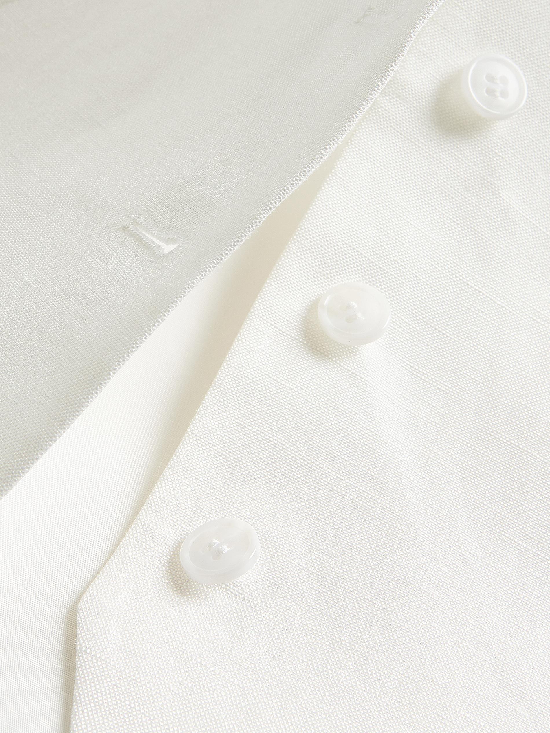 White Suit Vest With Linen, White, large image number 5
