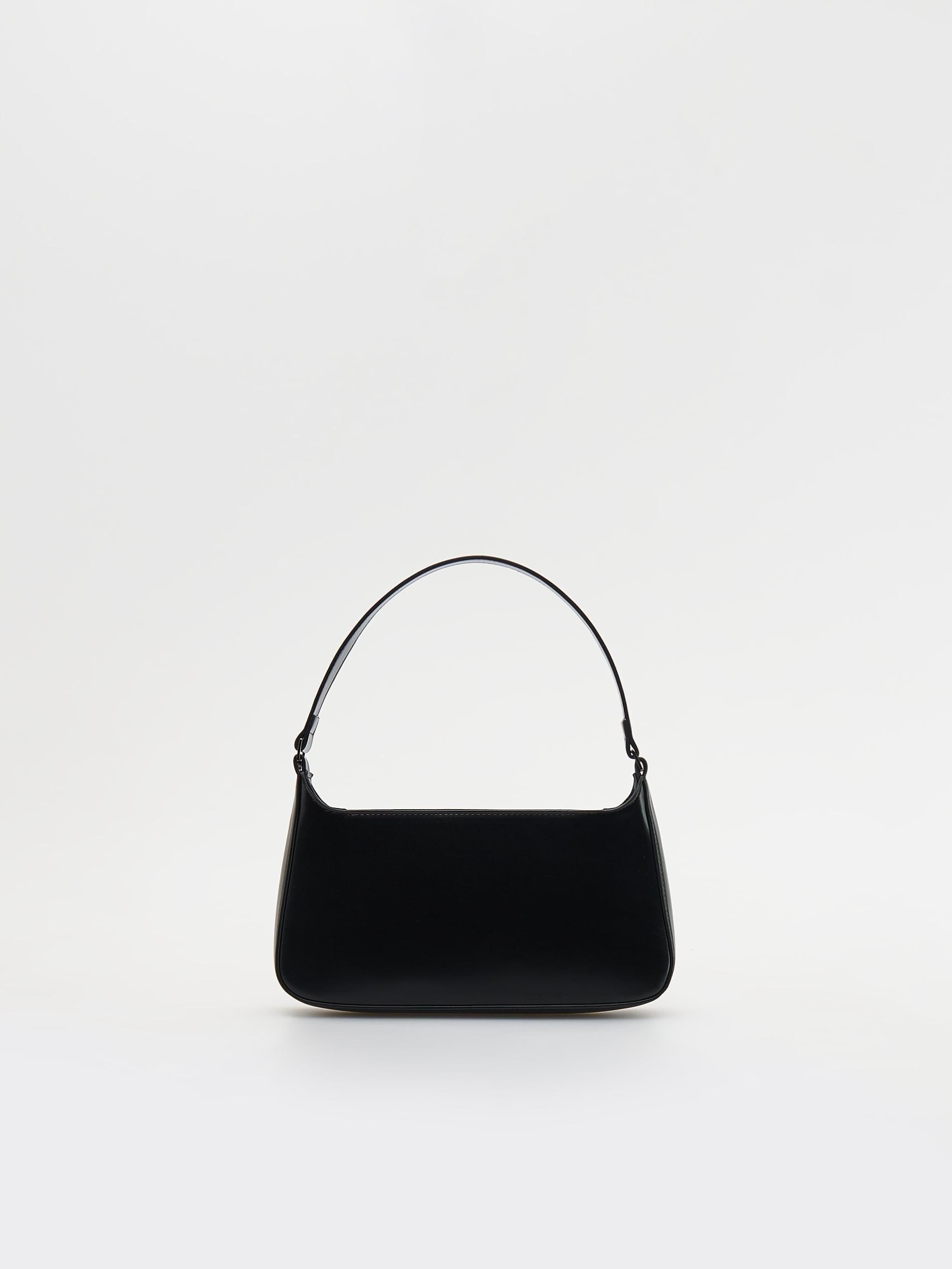 Black Faux Leather Bag, , large image number 0