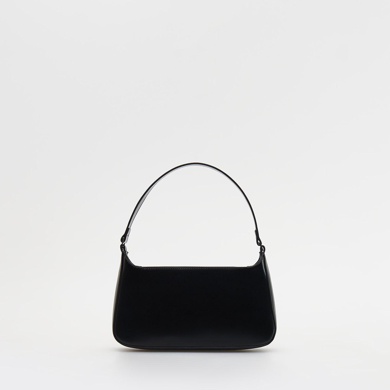 Black Faux Leather Bag, , large image number 1