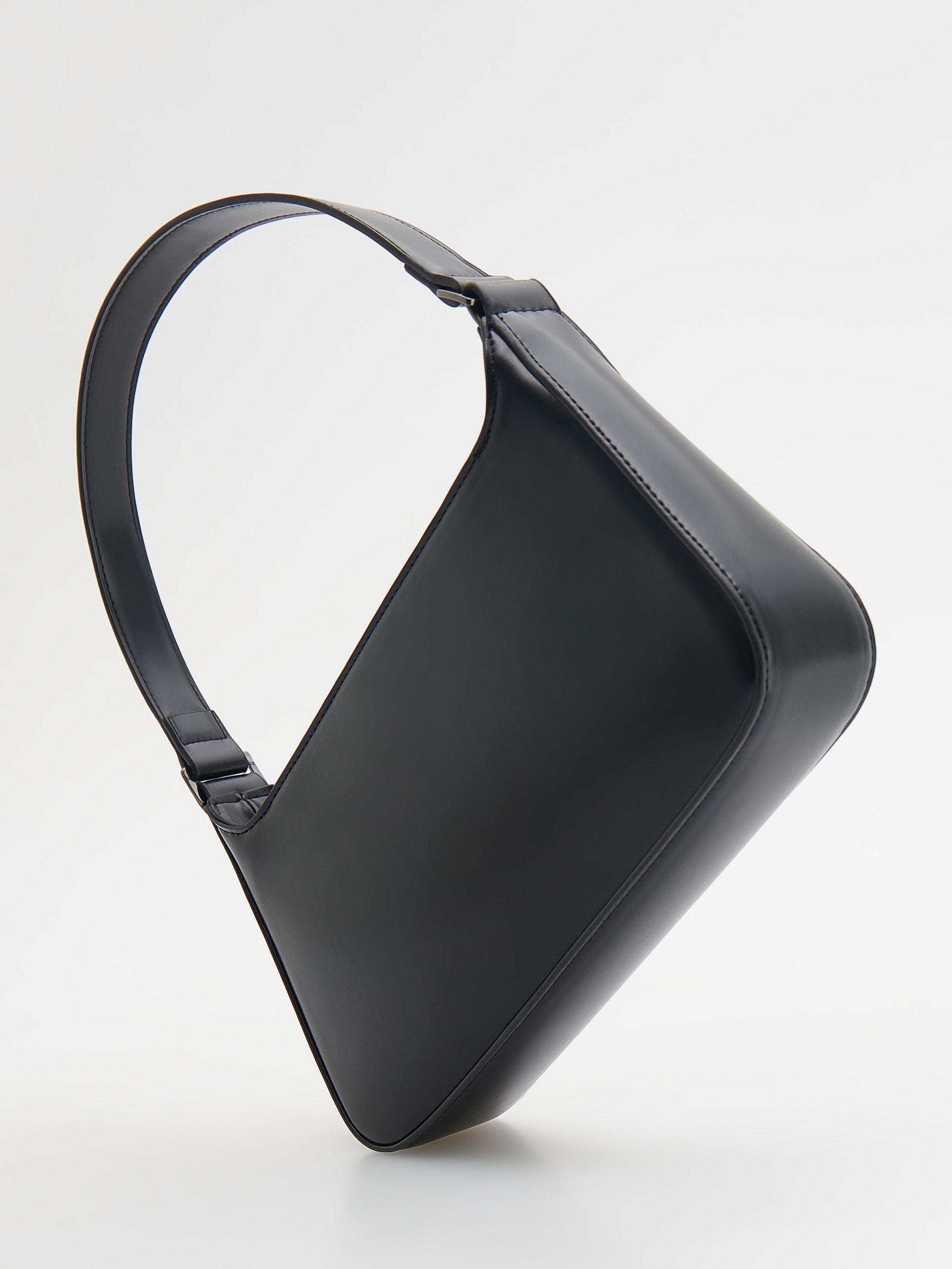 Black Faux Leather Bag, , large image number 4