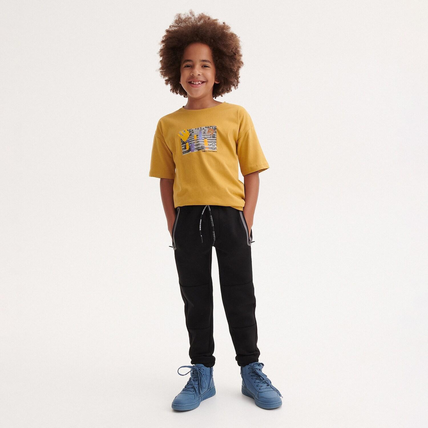 Black Sports Joggers, Kids Boys, , large image number 4