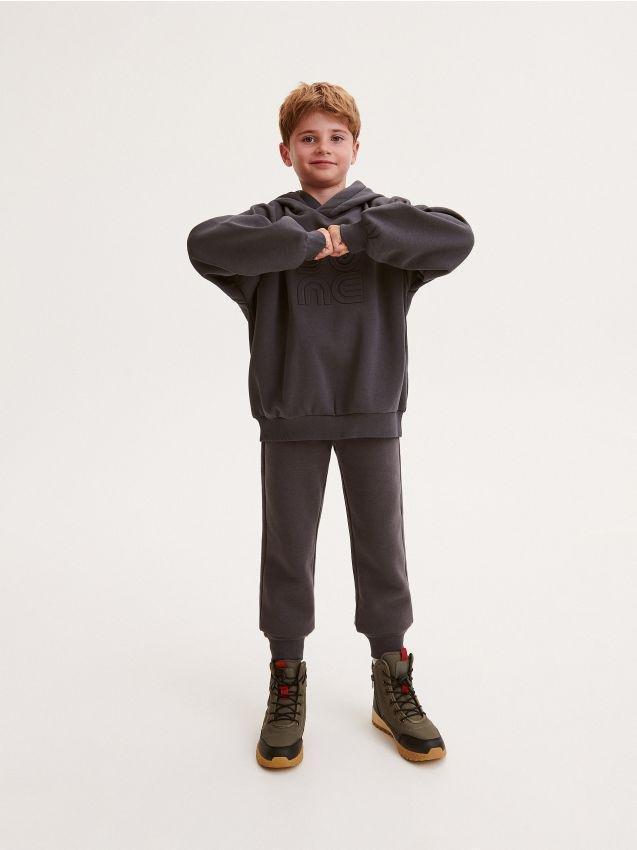 Grey Jogger Sweatpants, Kids Boys, , large image number 0