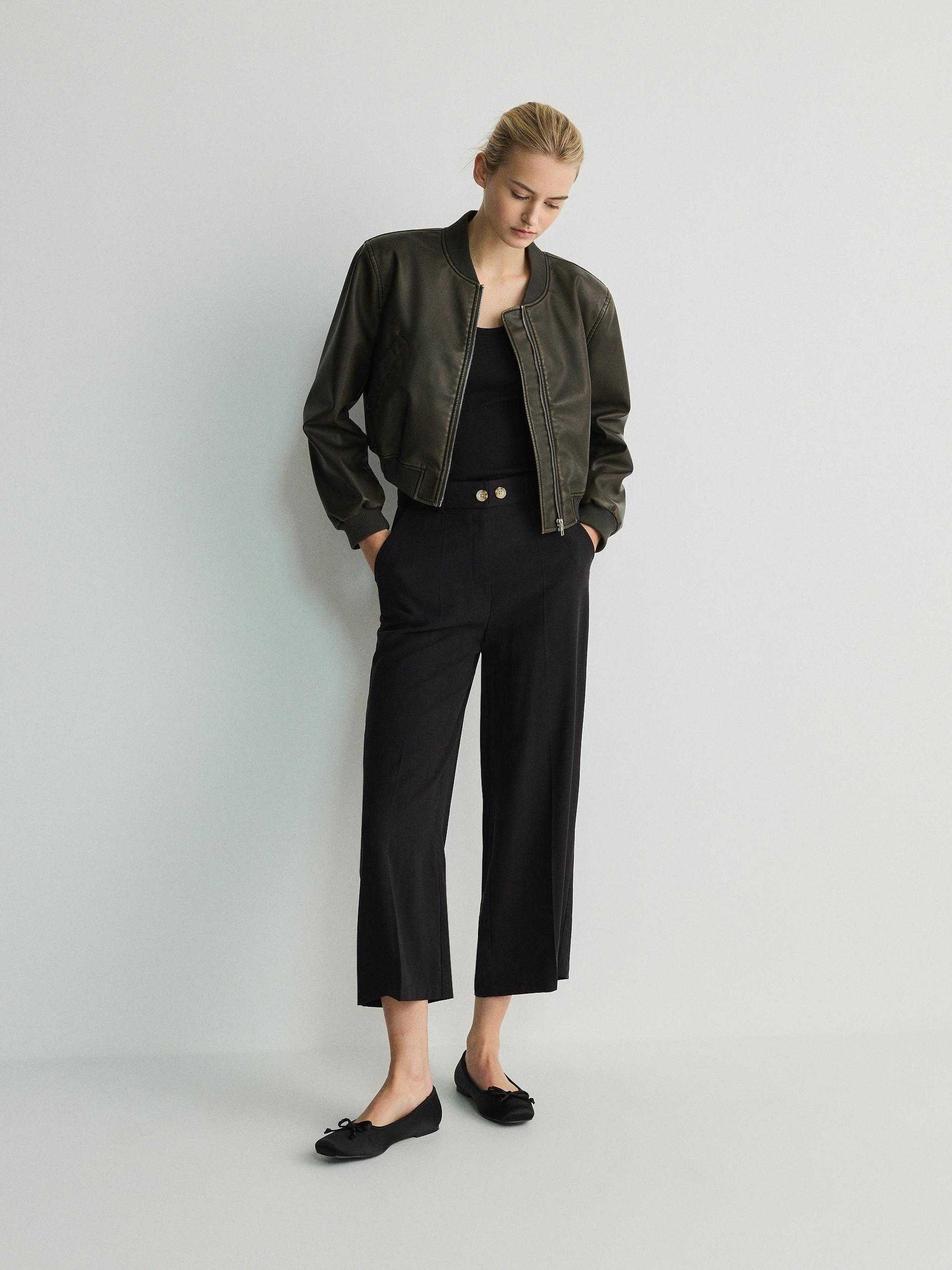 Black Culotte Trousers, , large image number 1