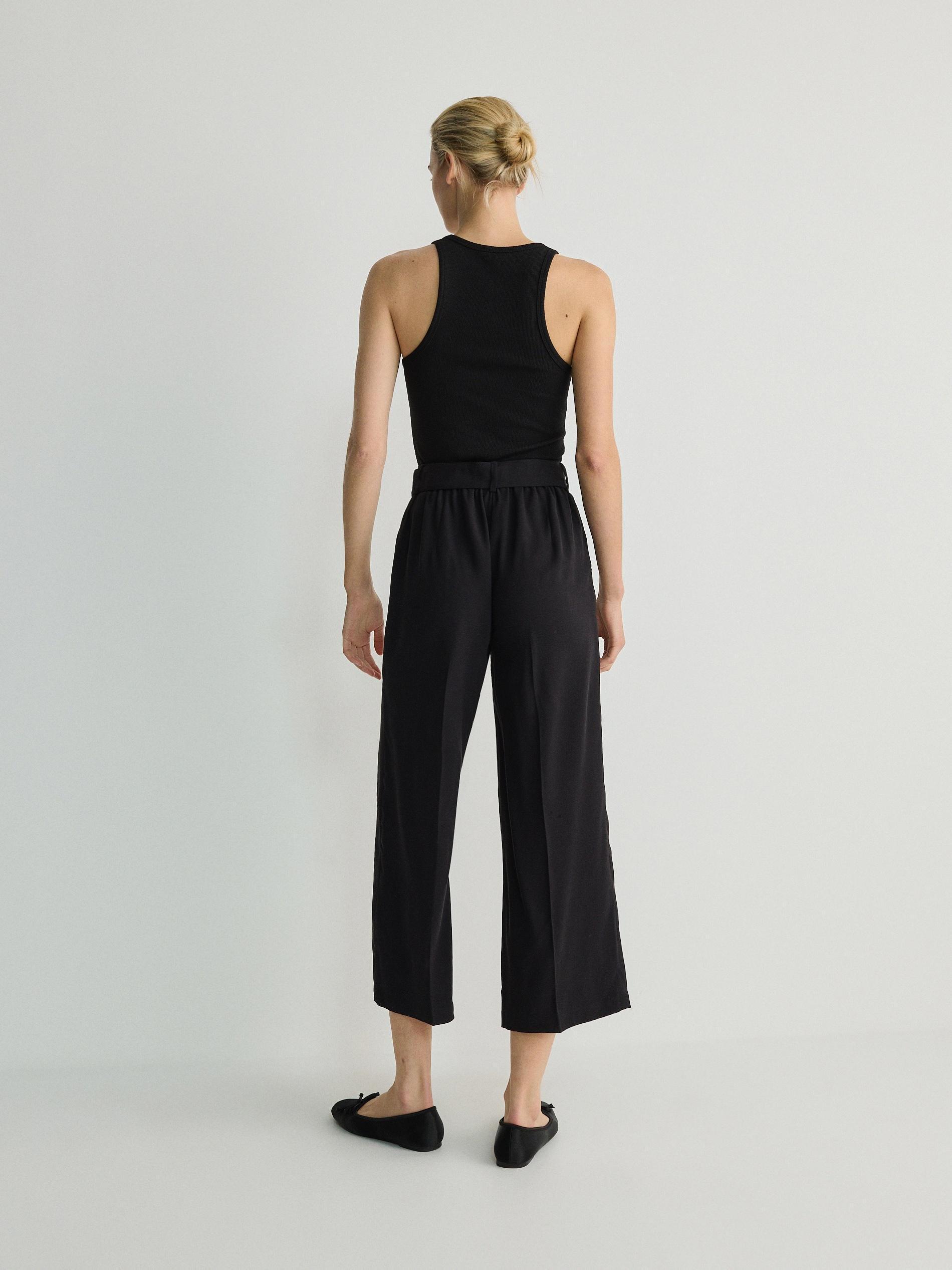 Black Culotte Trousers, , large image number 4