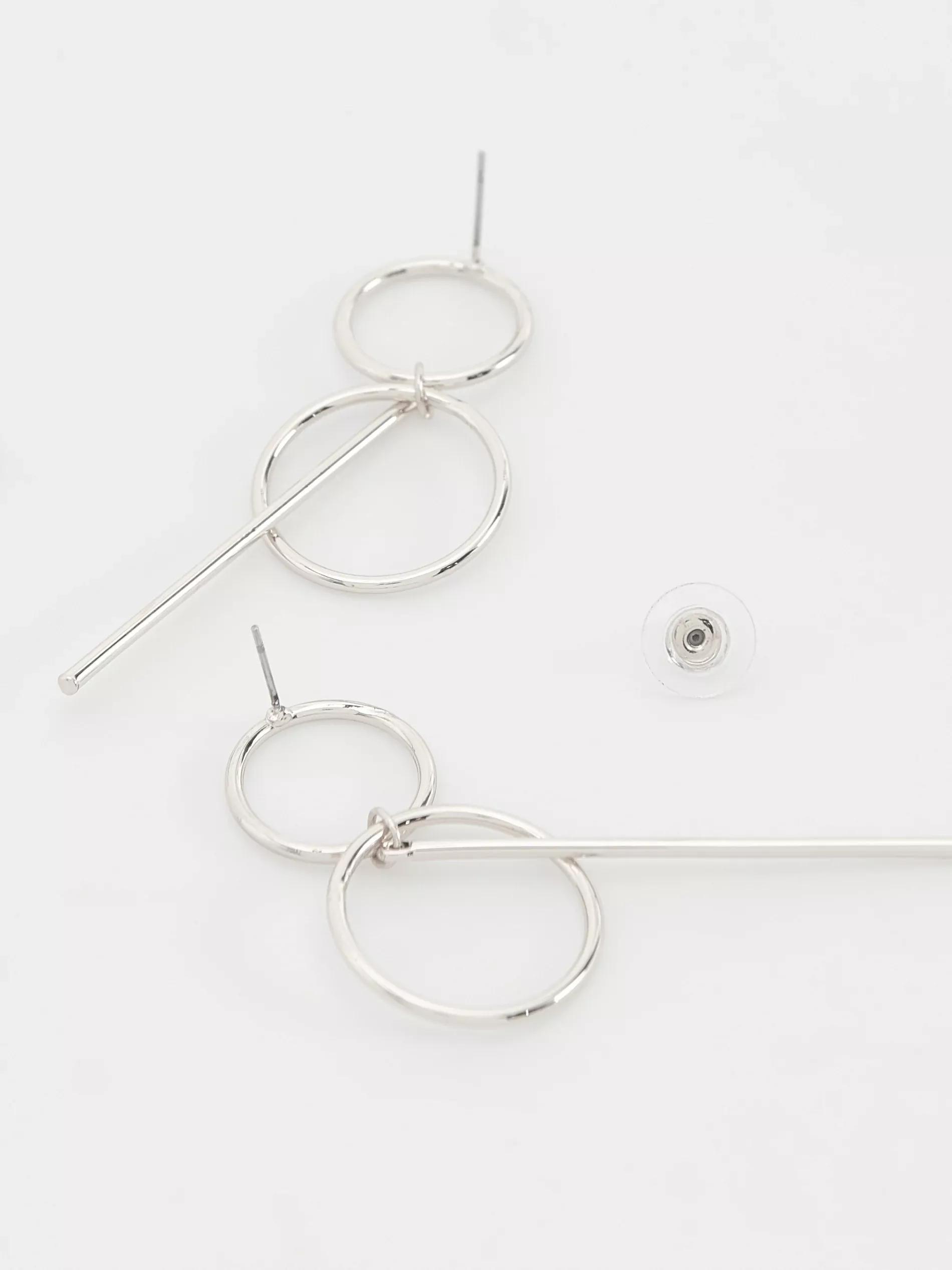 Silver Pendant Earrings, Silver, large image number 2
