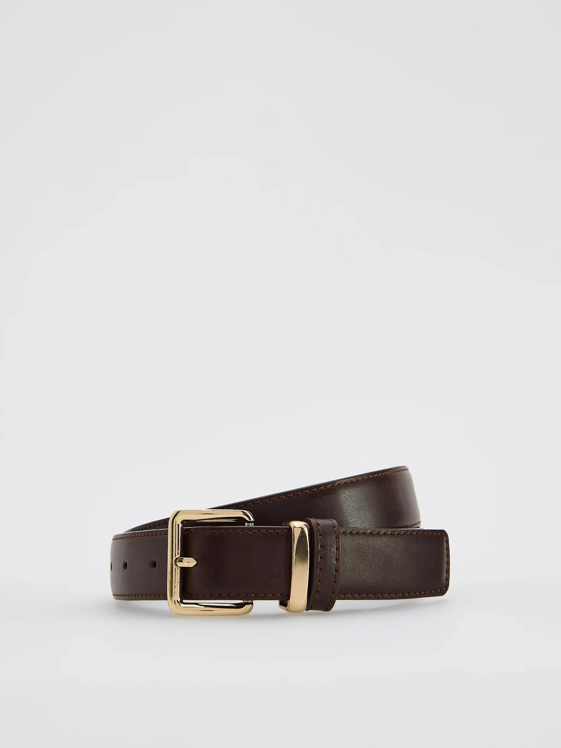 Dusty Brown Combined Materials Belt, Brown, large image number 2