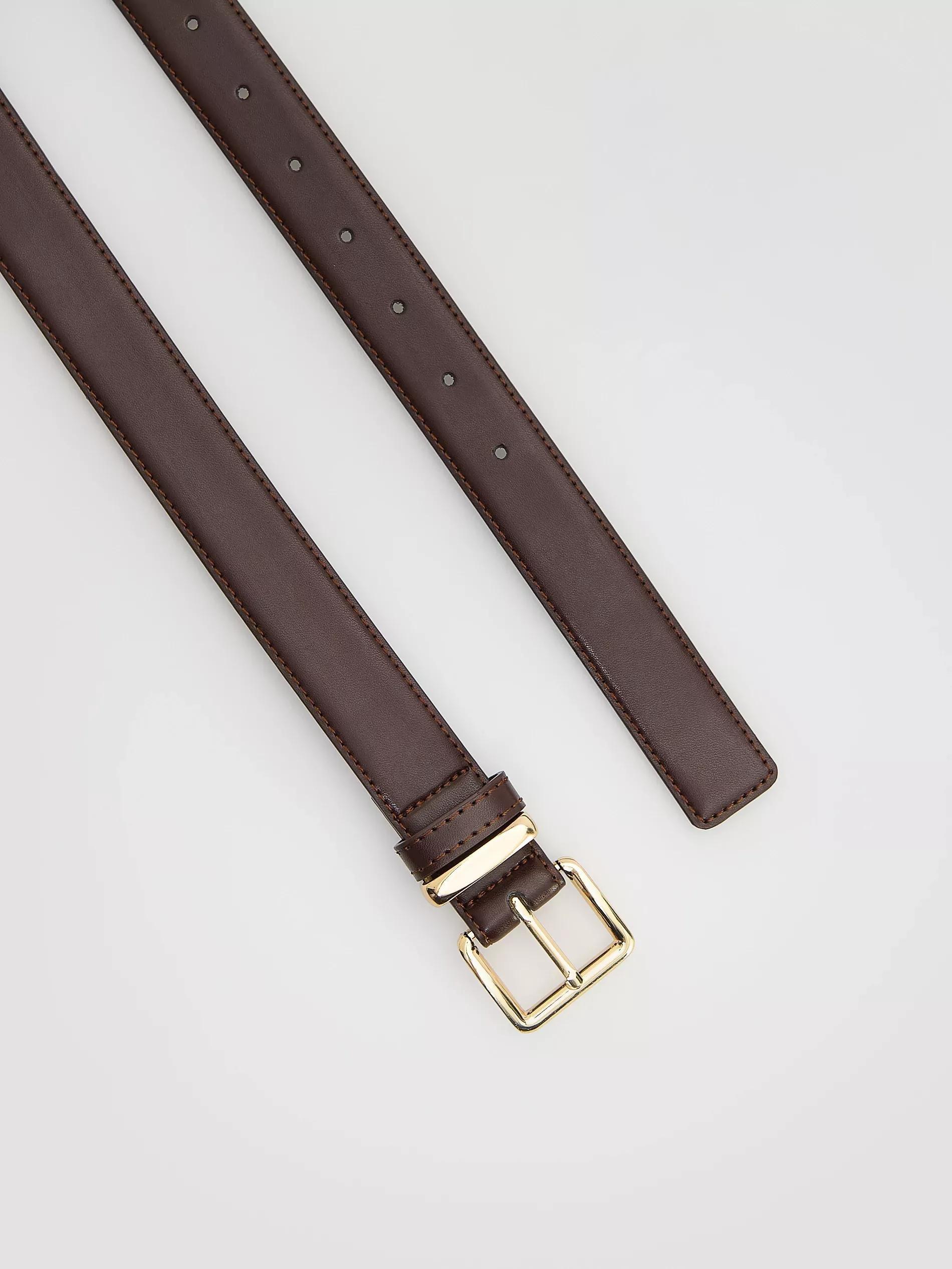 Dusty Brown Combined Materials Belt, Brown, large image number 3
