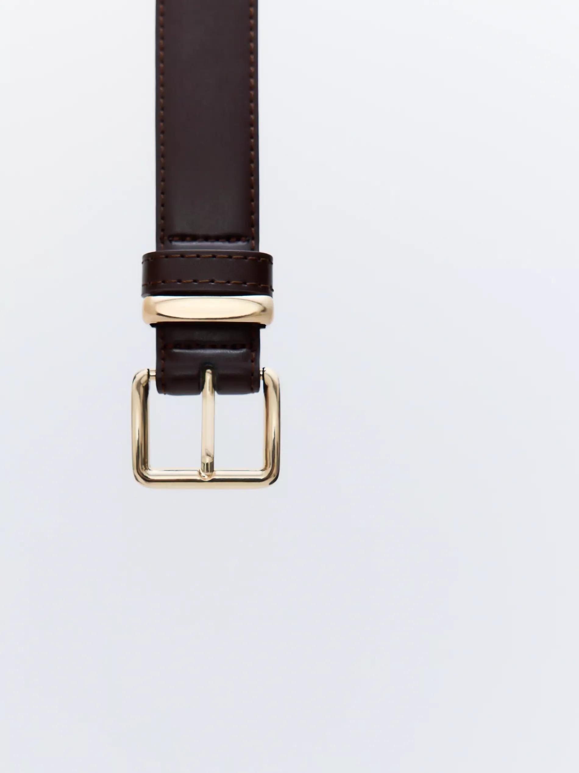Dusty Brown Combined Materials Belt, Brown, large image number 4