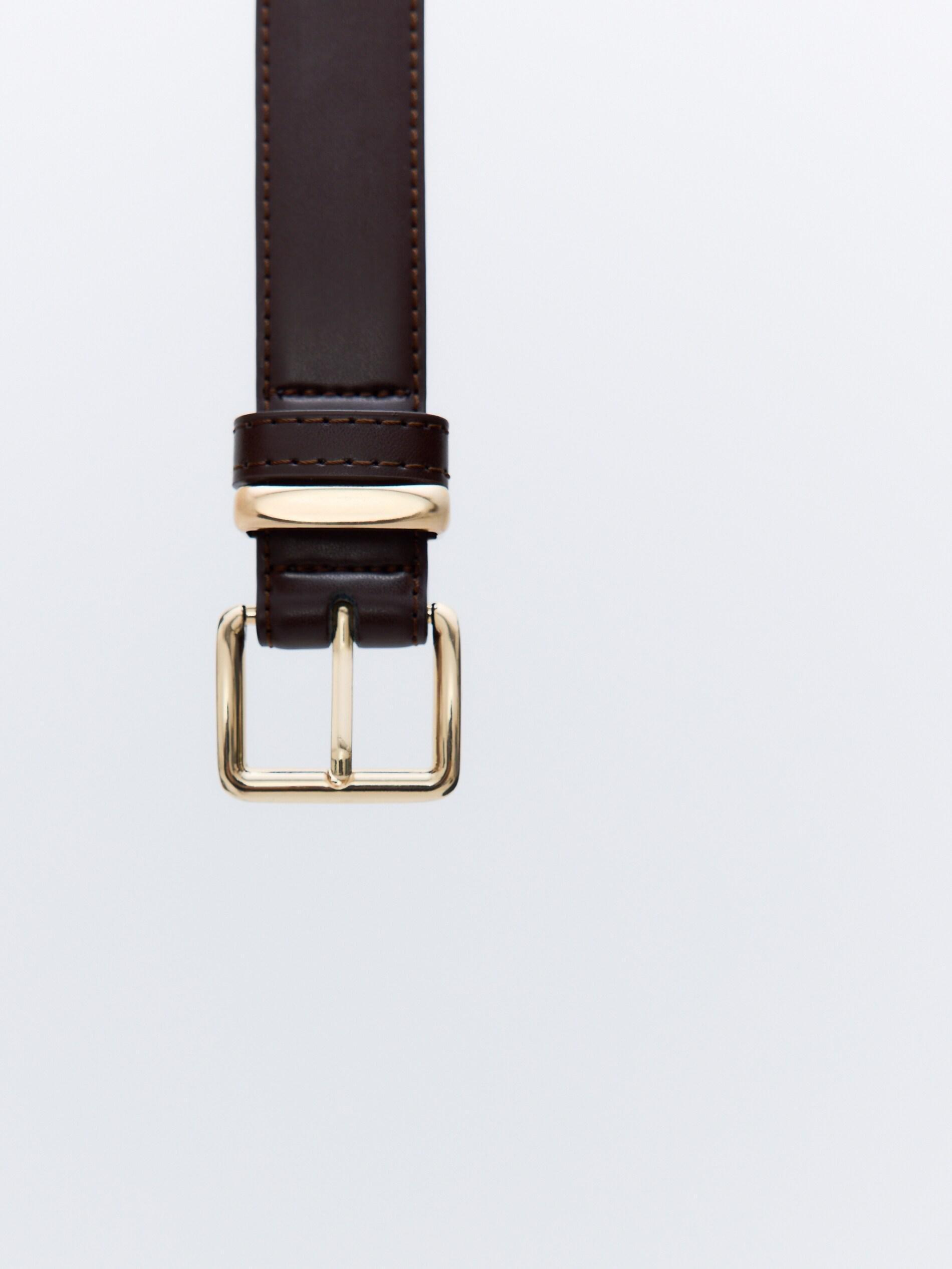 Dusty Brown Combined Materials Belt, Brown, large image number 4