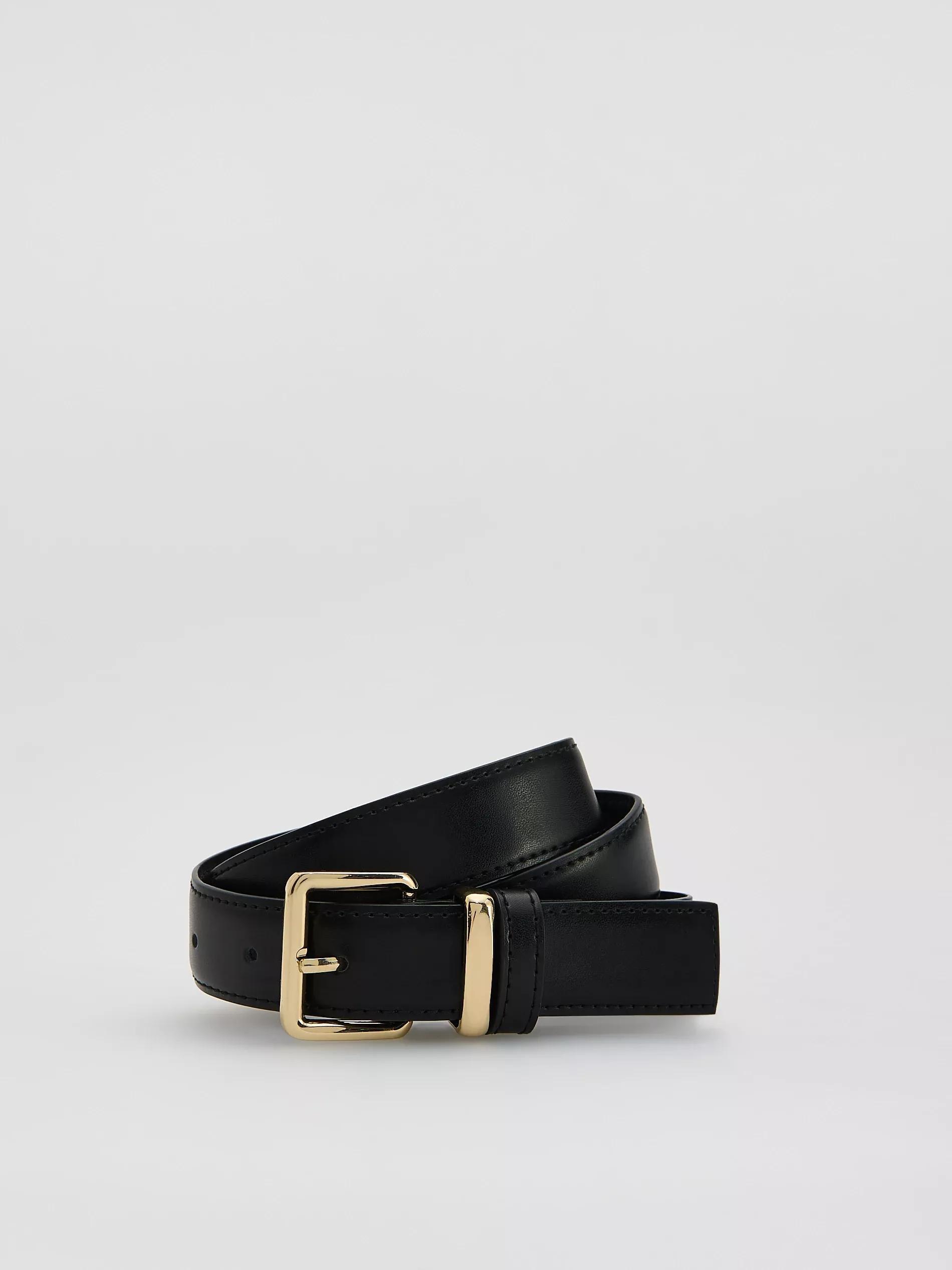 Black Combined Materials Belt, , large image number 0