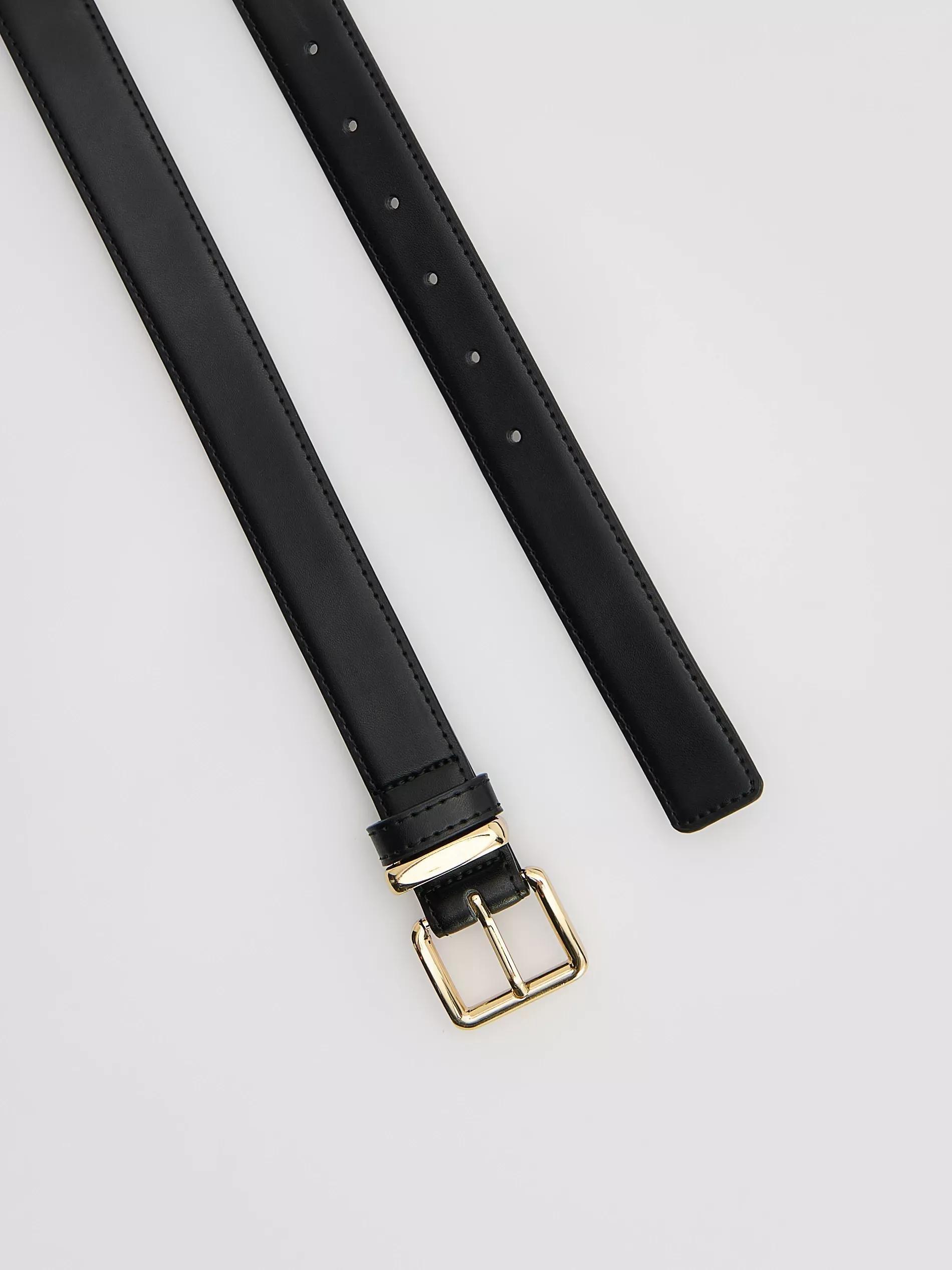 Black Combined Materials Belt, , large image number 1