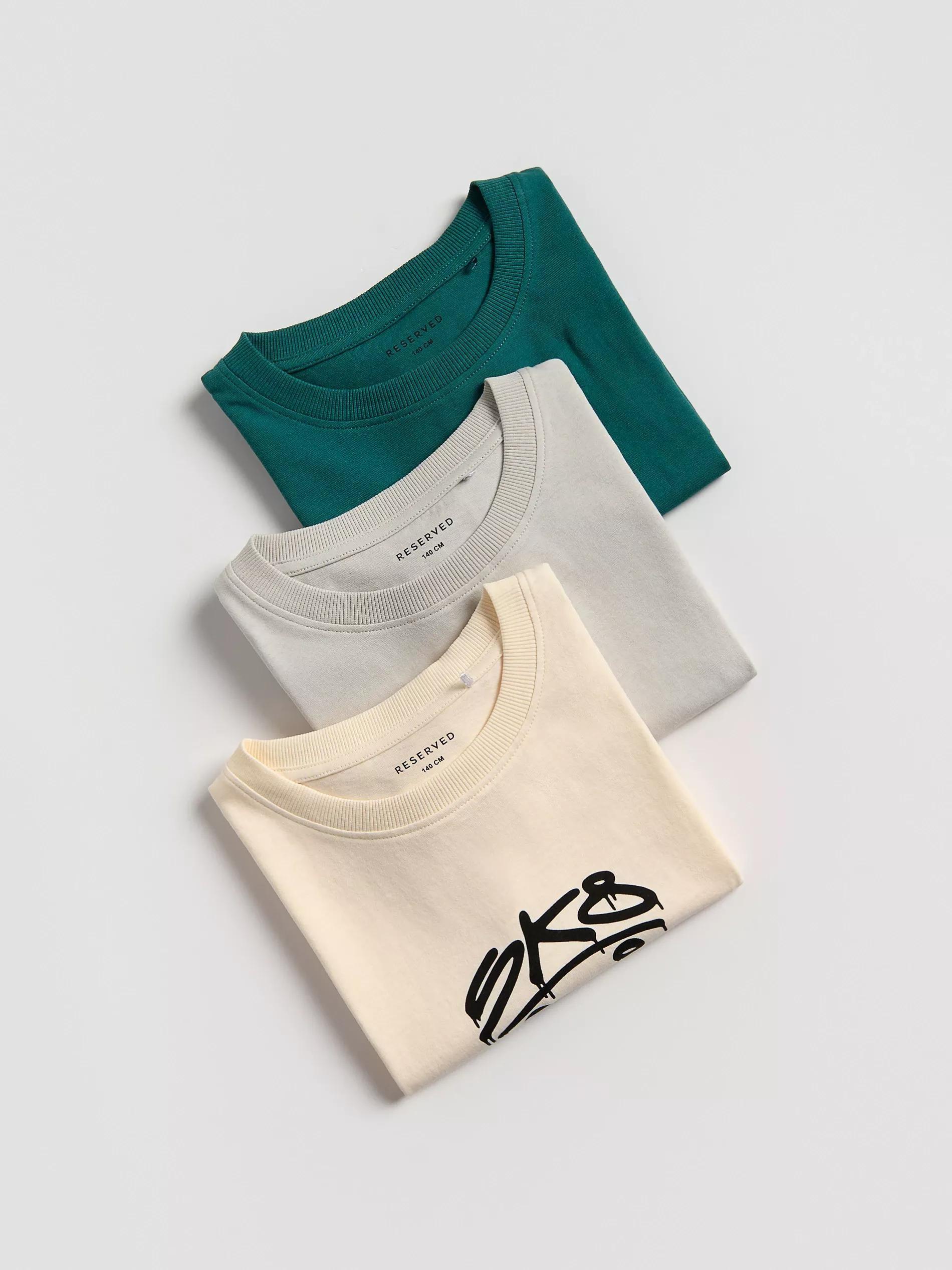 LIGHT GREY Cotton oversized t-shirt 3 pack, Light grey, medium