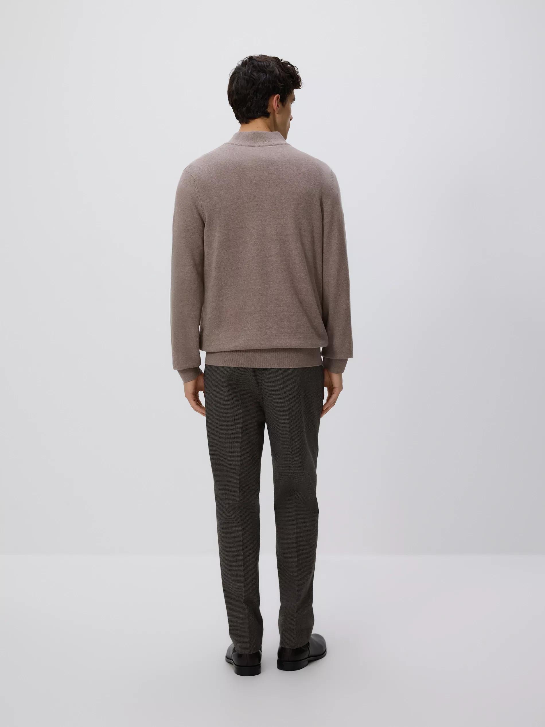 Beige Half-Zip Turtleneck Jumper, Beige, large image number 3