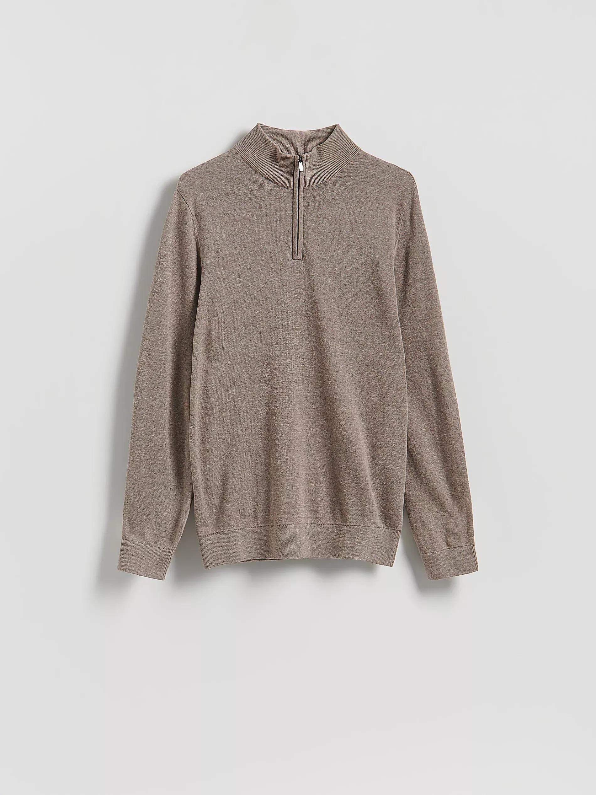 Beige Half-Zip Turtleneck Jumper, Beige, large image number 4