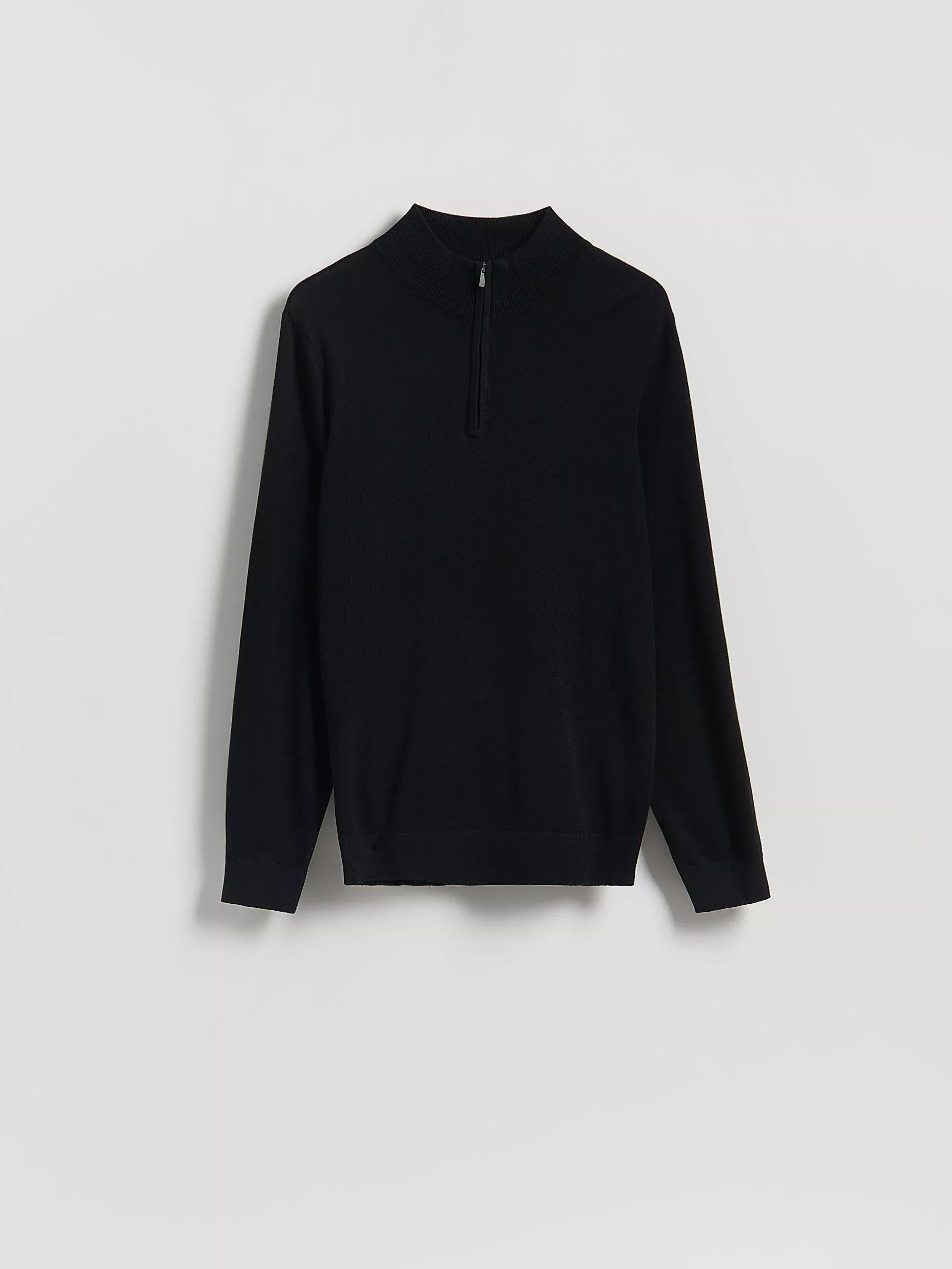 Black Half-Zip Turtleneck Jumper, Black, large image number 4