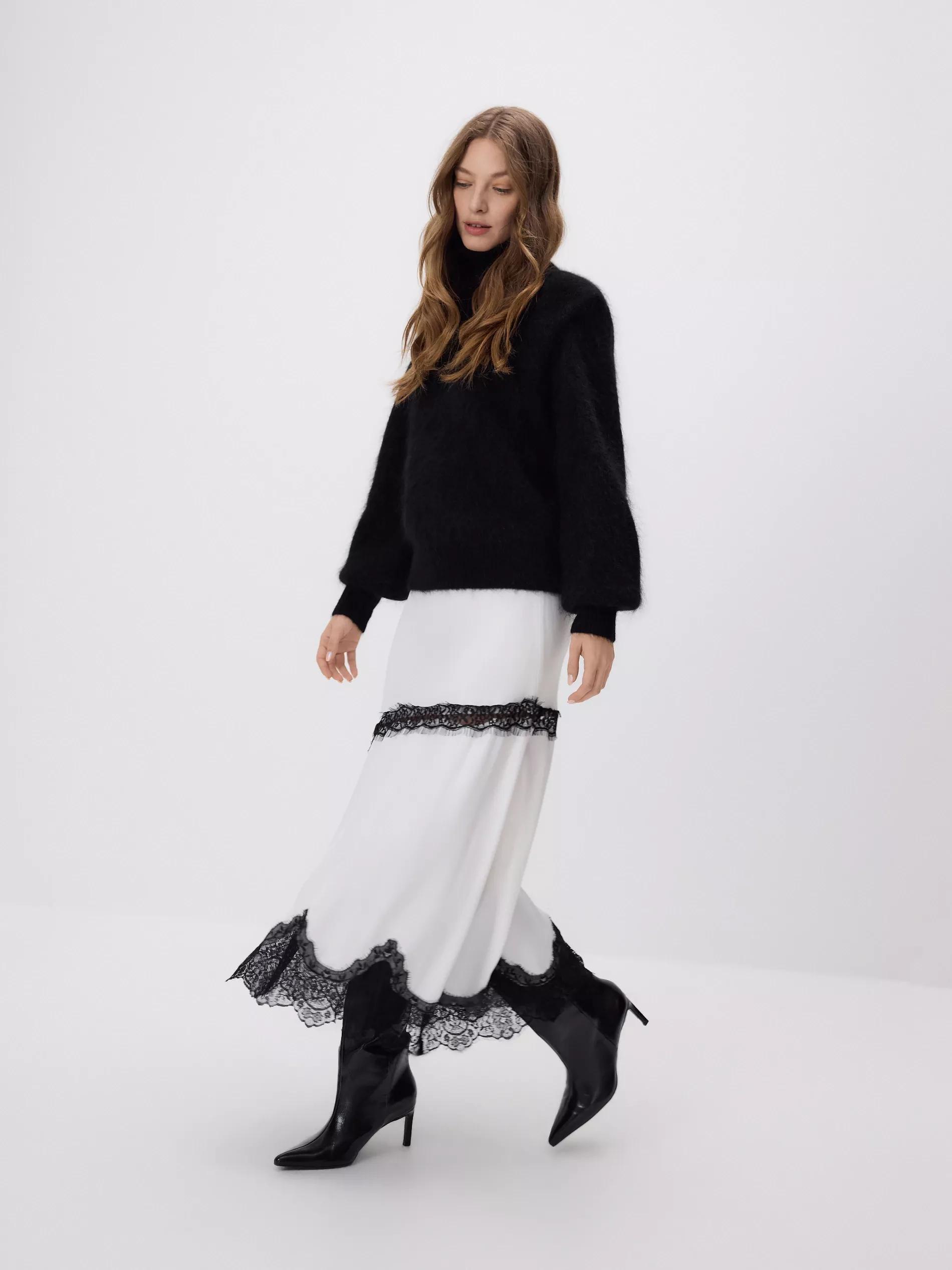 Multicolour Viscose Skirt With Lace, Multicolor, large image number 2