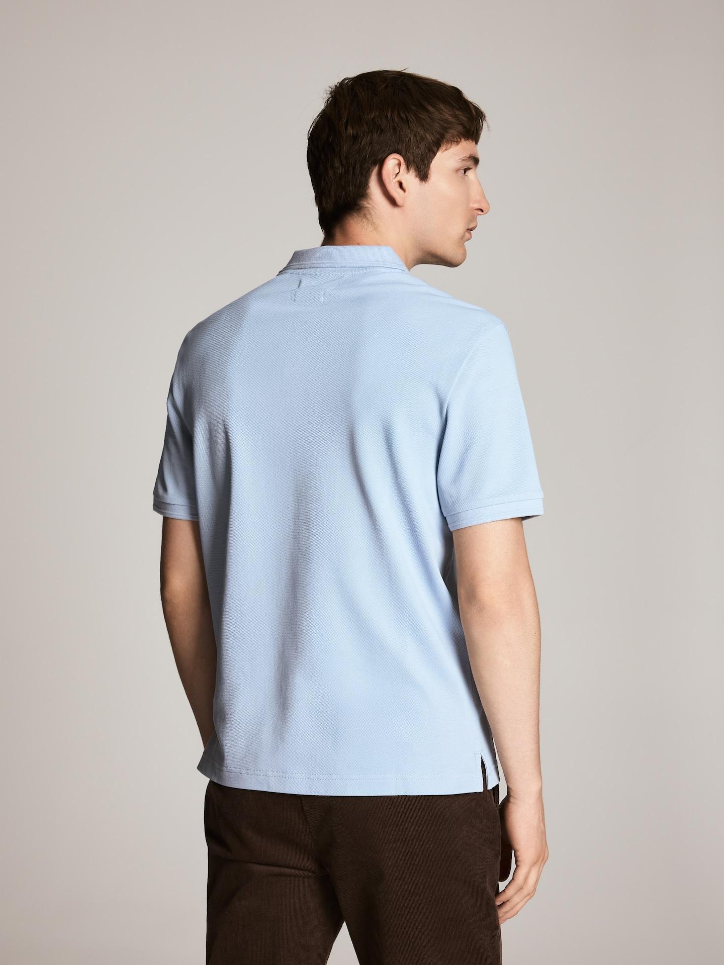 Blue Pima Cotton Polo Shirt, Blue, large image number 3