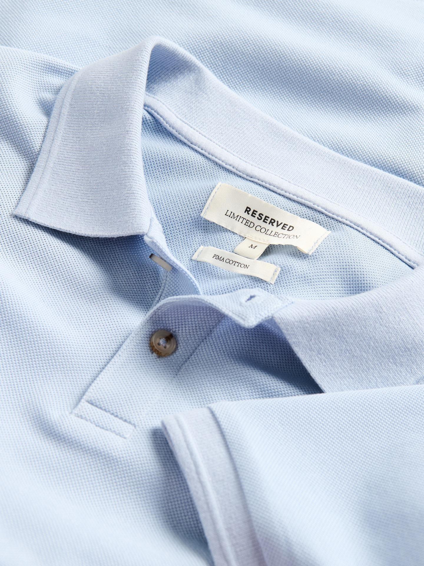 Blue Pima Cotton Polo Shirt, Blue, large image number 5