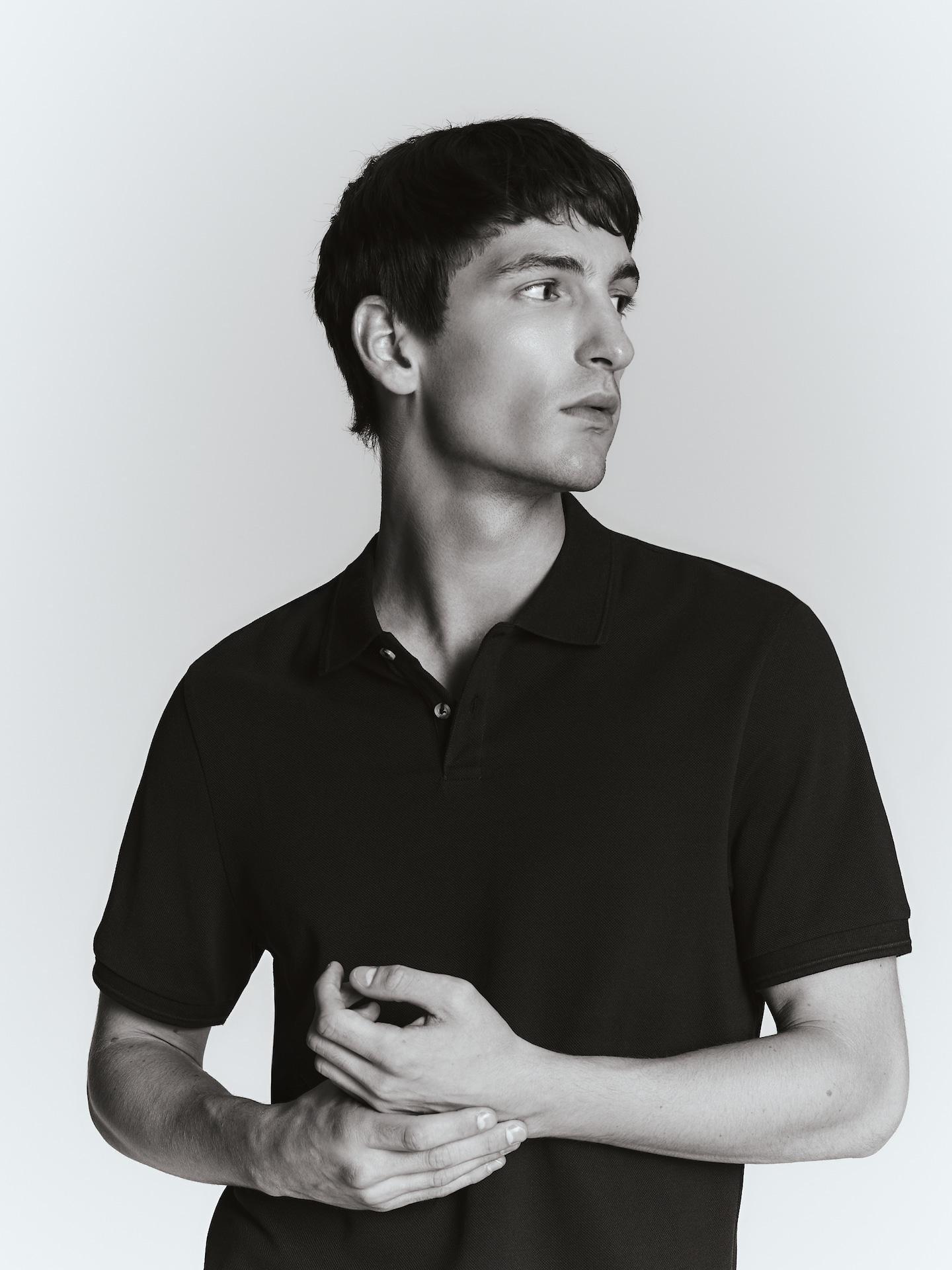 Blue Pima Cotton Polo Shirt, Navy, medium