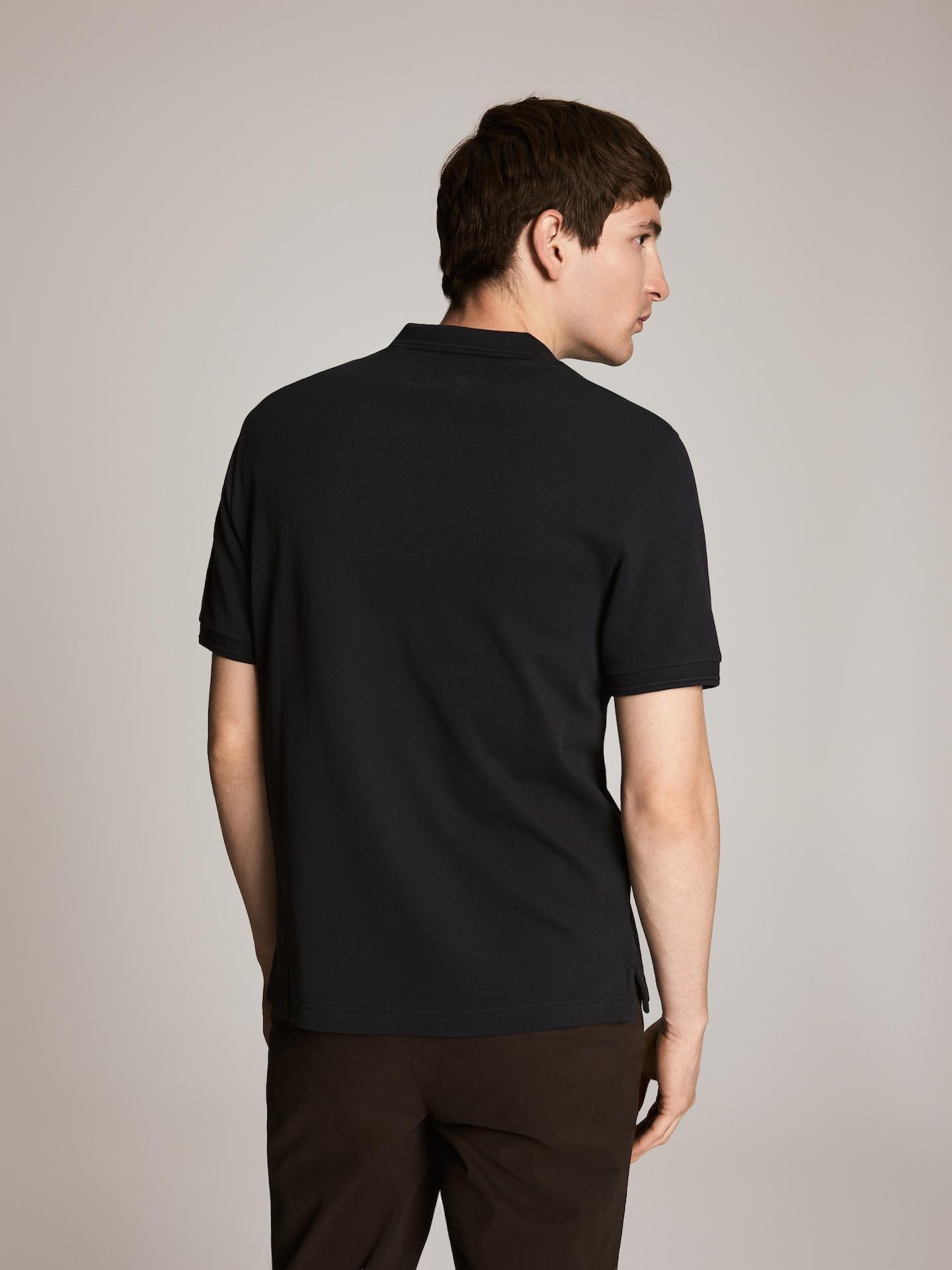 Blue Pima Cotton Polo Shirt, Navy, large image number 3