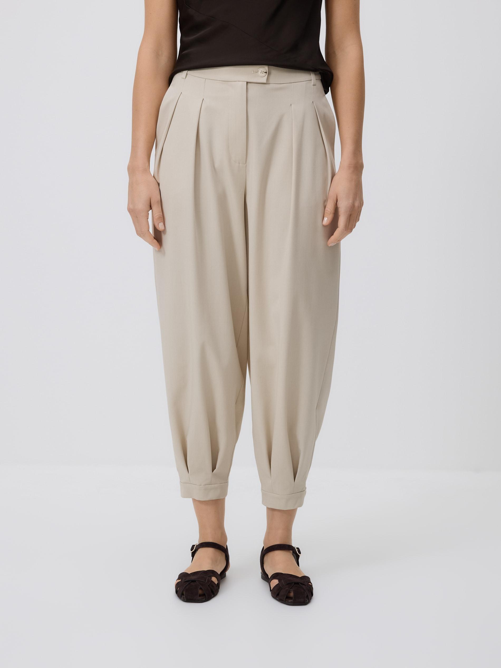 Beige Balloon Trousers, Beige, large image number 0