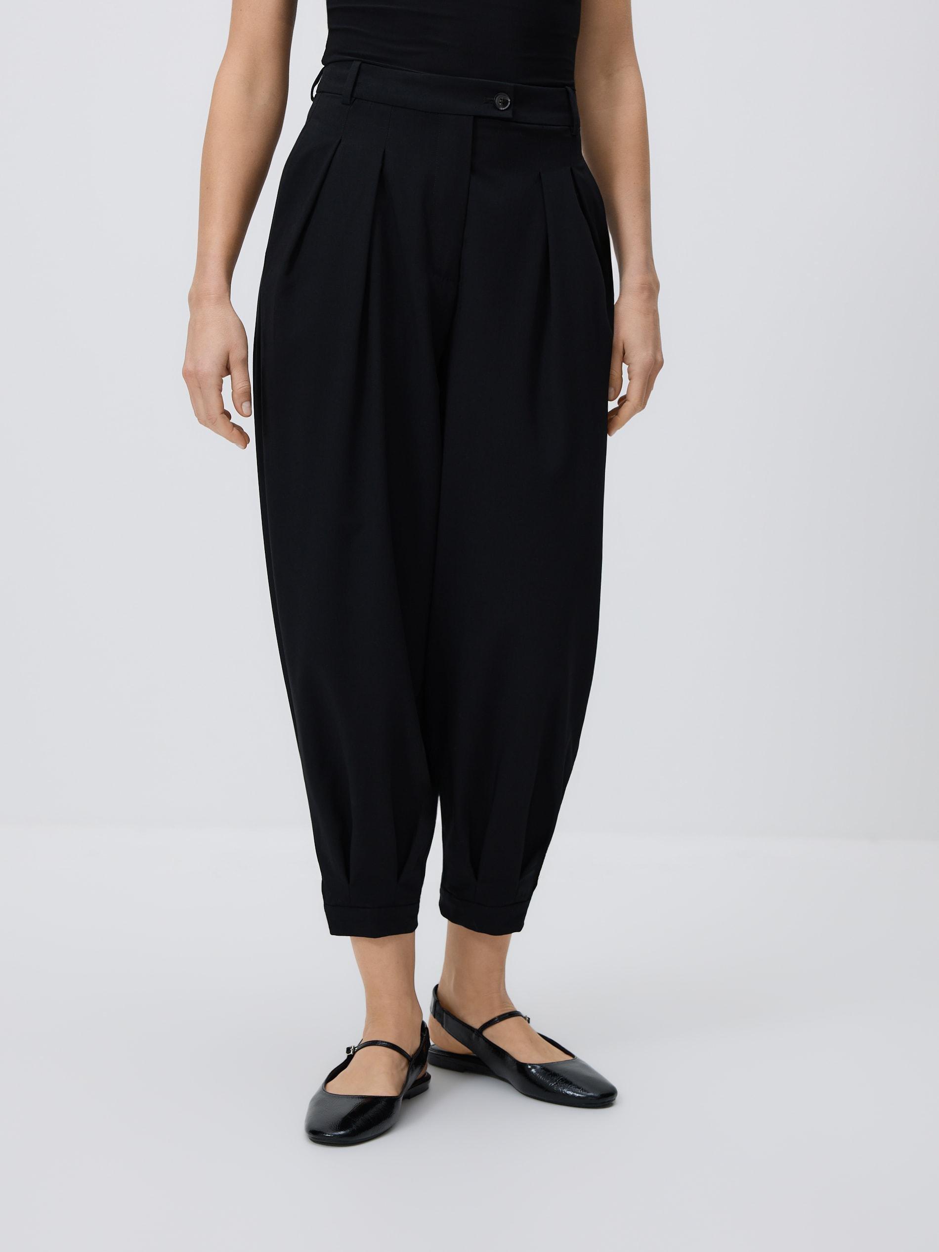 Black Balloon Trousers, Black, large image number 1