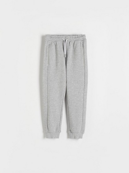 Reserved - Grey Sweat Joggers With Zip Fasteners, Kids Boys