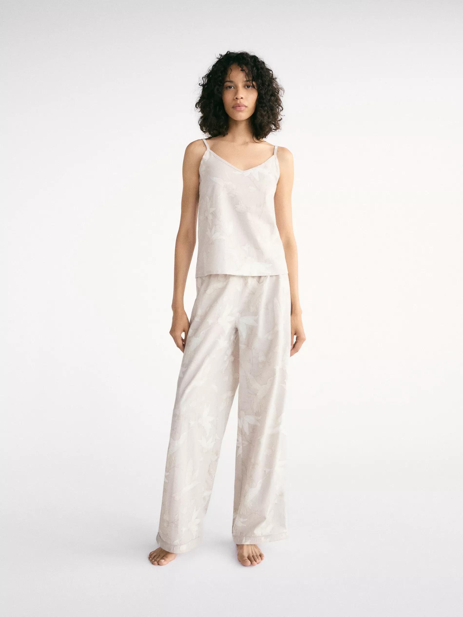 BEIGE Patterned two piece pyjama set, Beige, medium