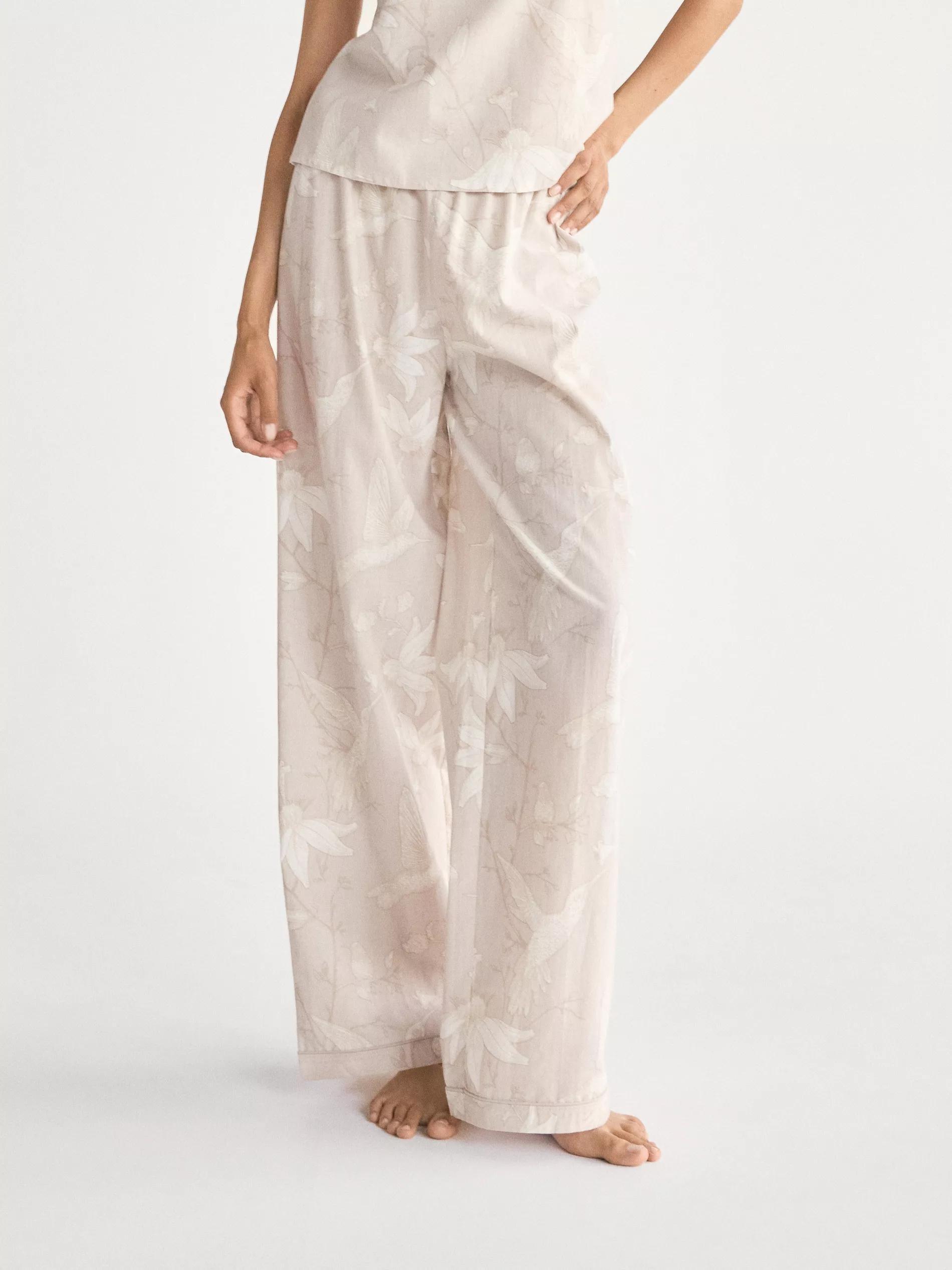 BEIGE Patterned two piece pyjama set, Beige, large image number 1