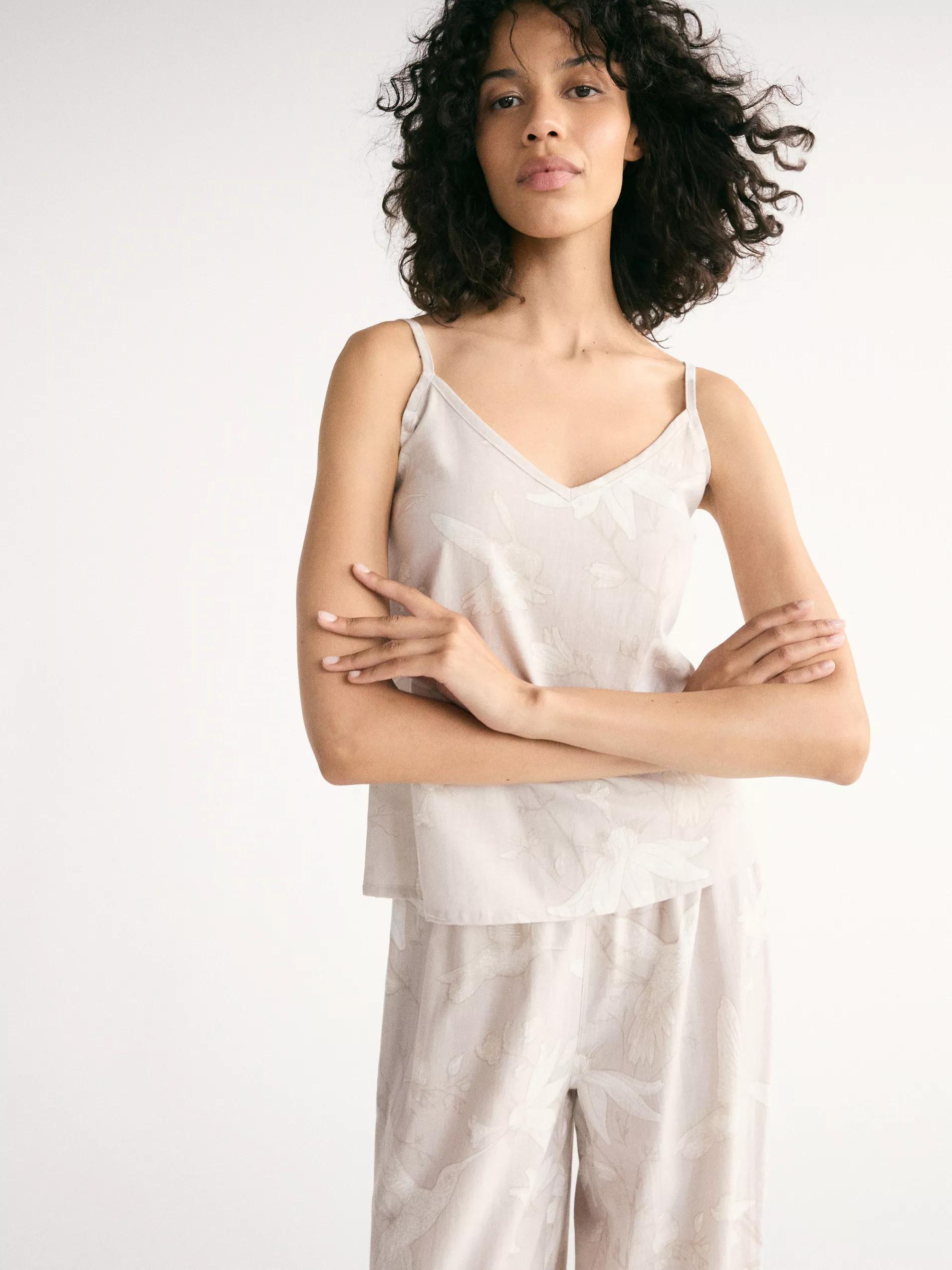 BEIGE Patterned two piece pyjama set, Beige, large image number 2