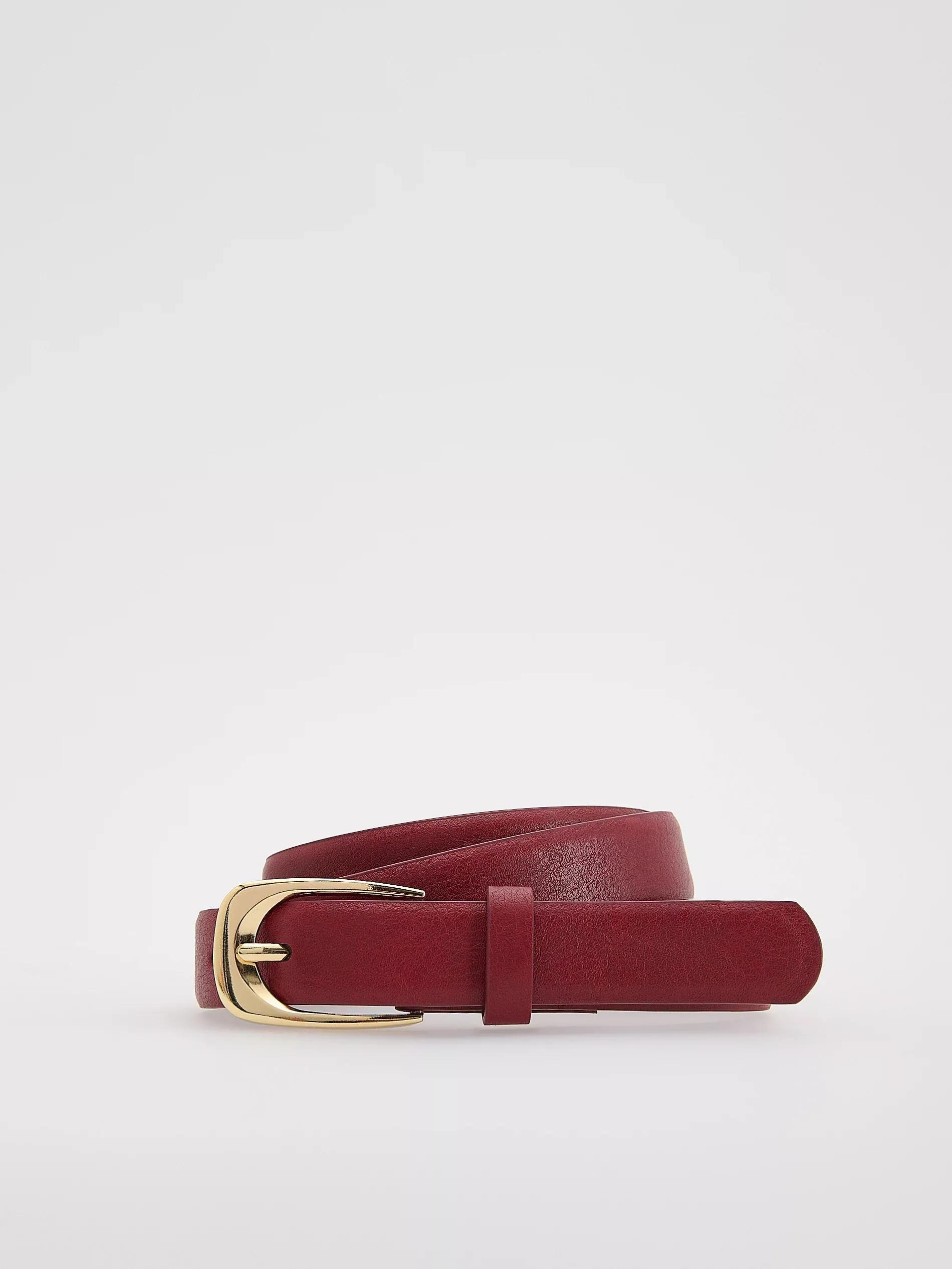 Red Buckle Belt, Red, medium