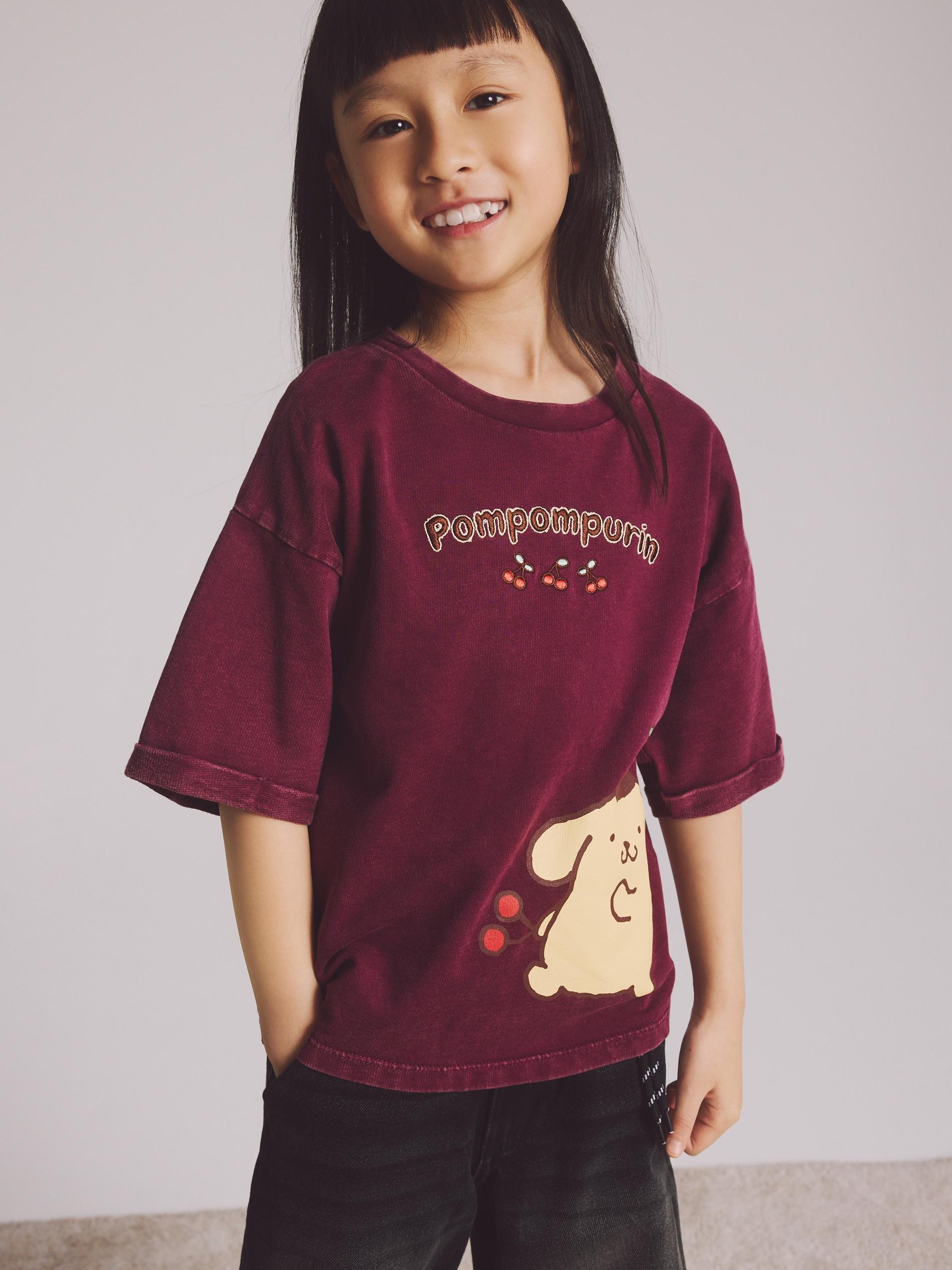 Maroon Pompompurin T-Shirt, Burgundy, medium