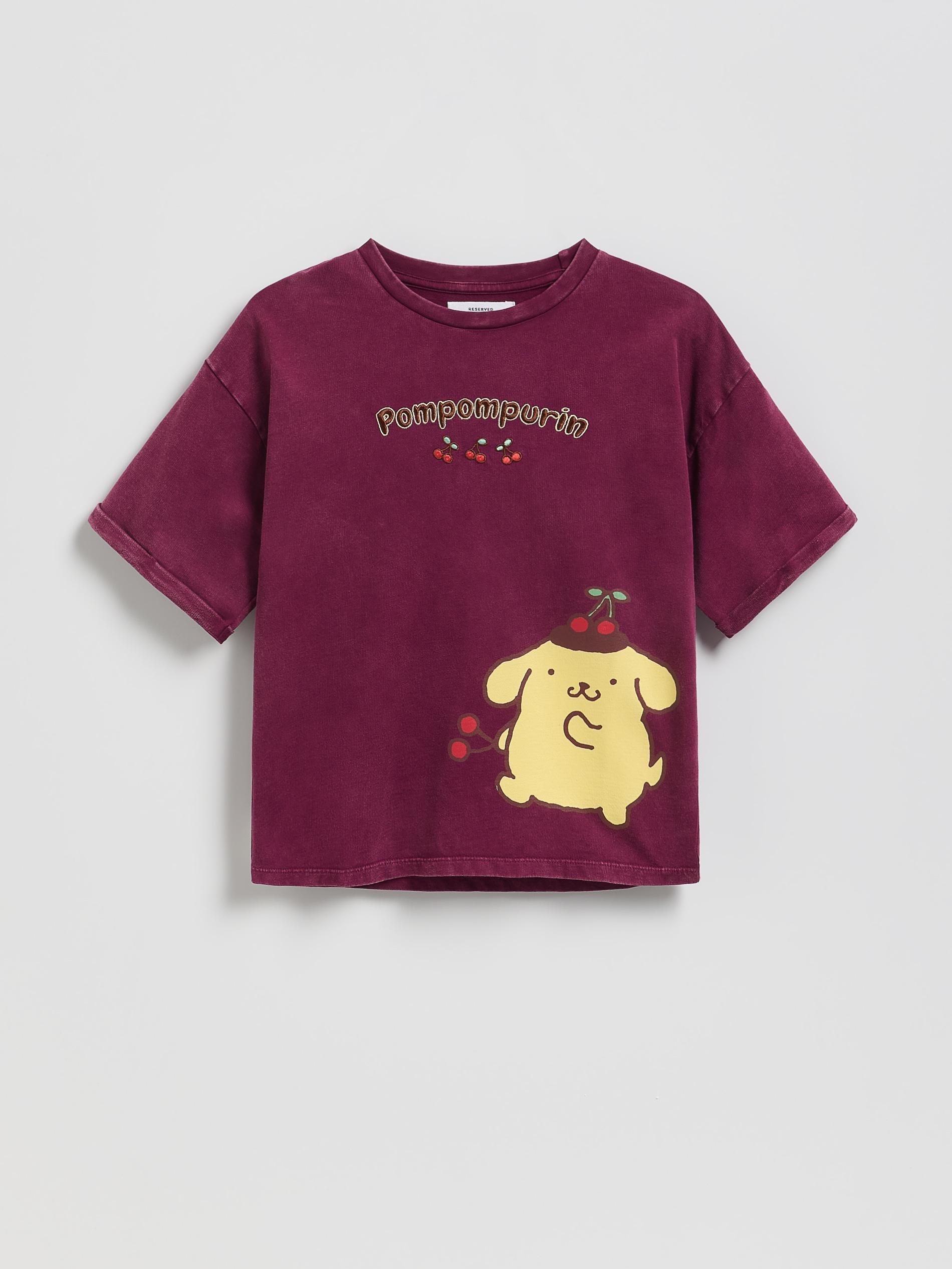 Maroon Pompompurin T-Shirt, Burgundy, medium