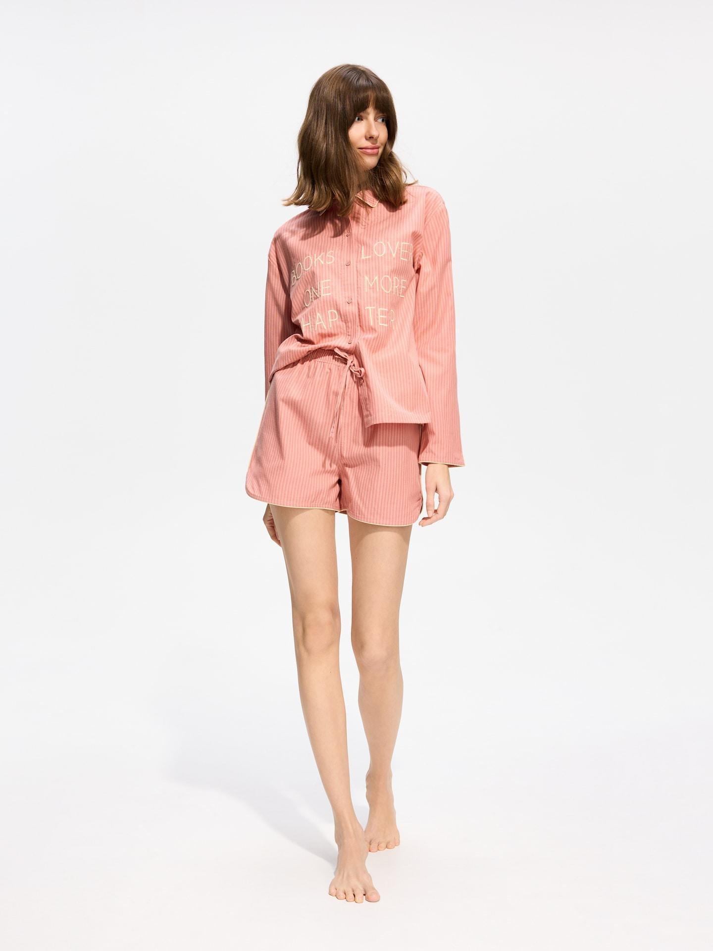 Pink Two Piece Cotton Pyjama Set, Pink, large image number 1