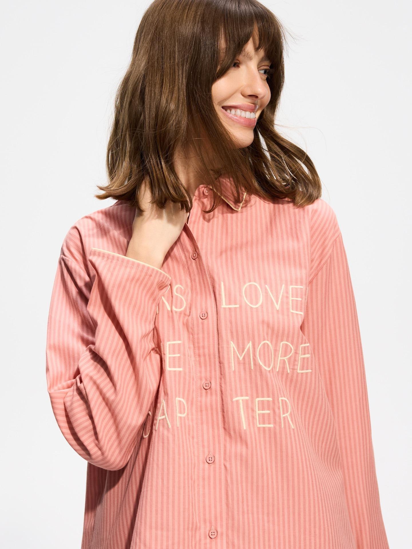 Pink Two Piece Cotton Pyjama Set, Pink, large image number 2